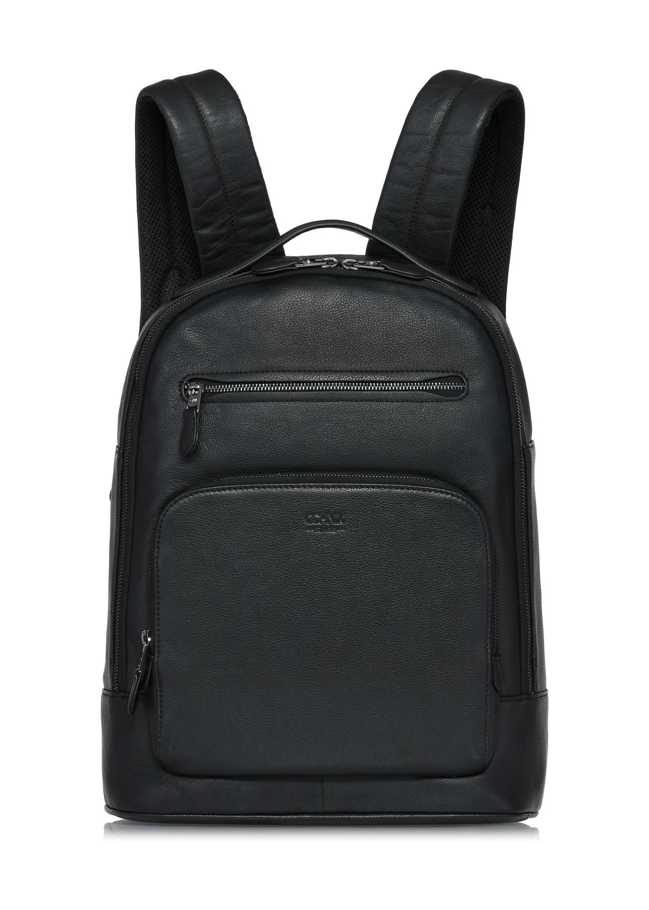 Large leather men's laptop backpack PLCMS-0021-99(Z24)-01