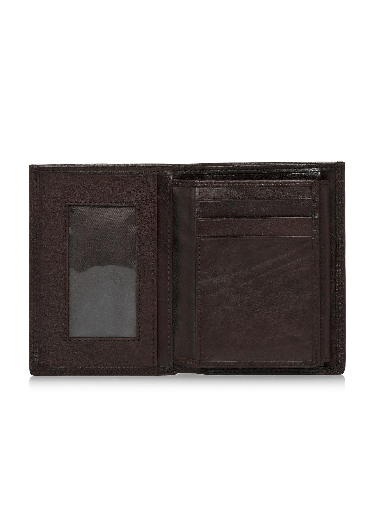 Brown leather unbuttoned men's wallet PORMS-0550-89(W24)-05