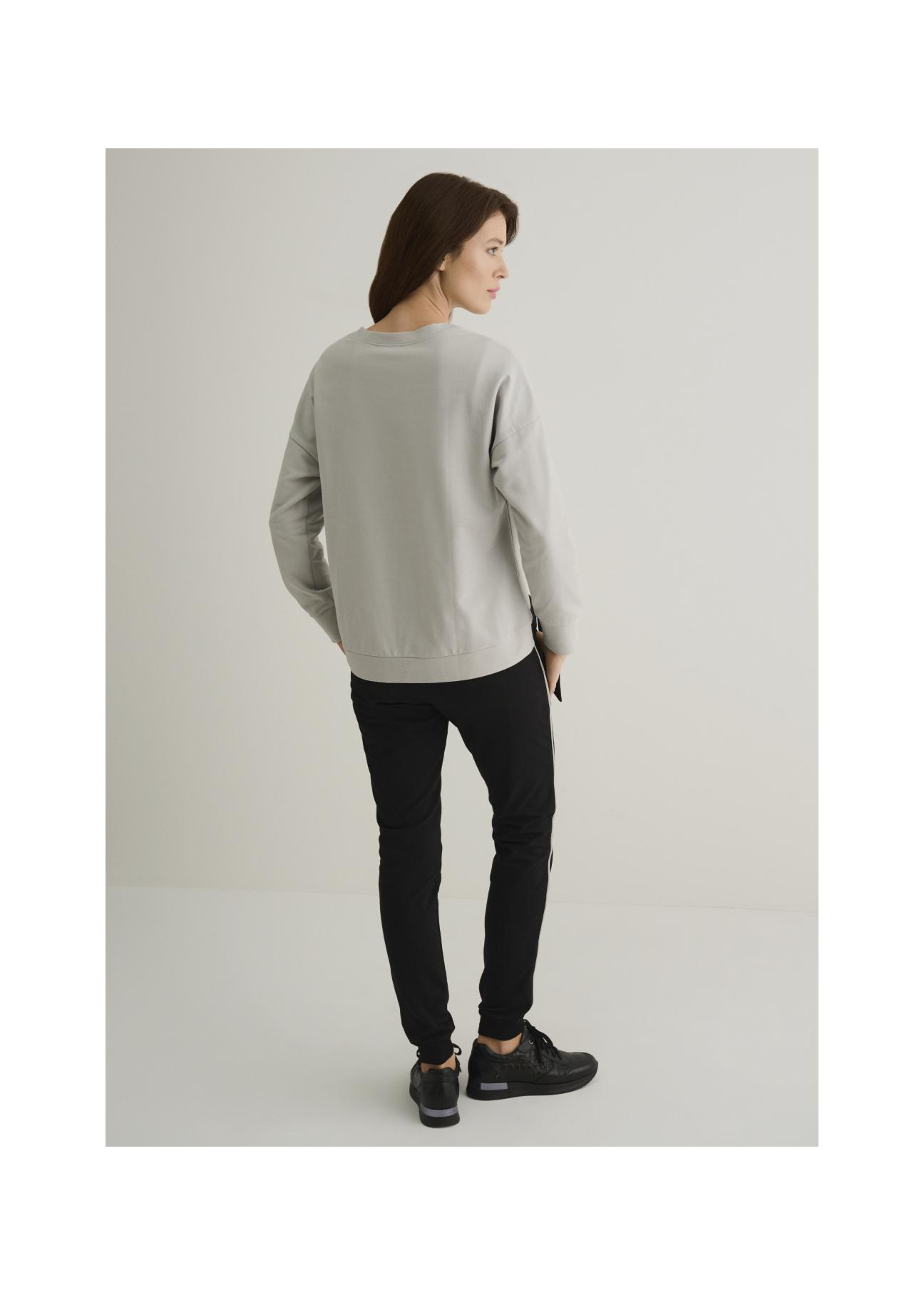 Gray women's sweatshirt with monogram BLZDT-0070-91(W23)-05