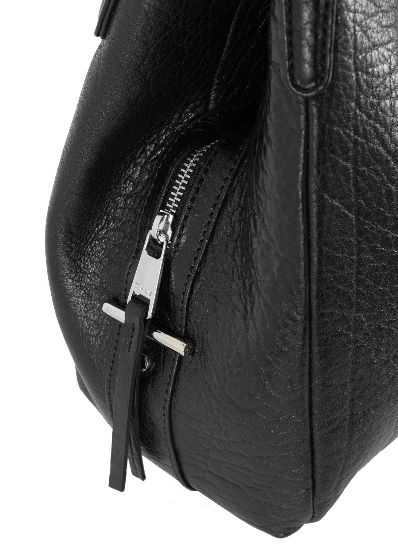 Women's black leather shopper TORES-0636C-99(Z23)-06