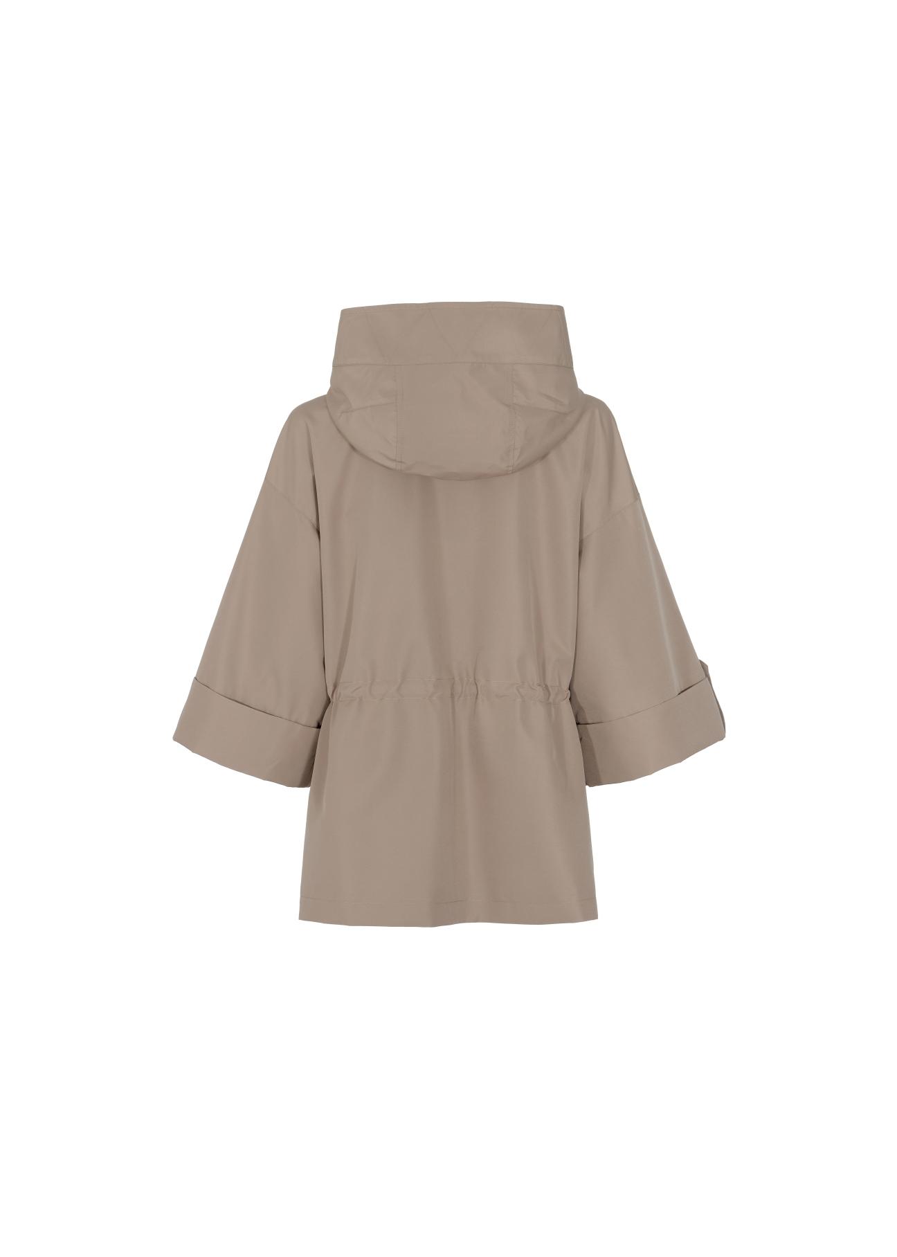 Beige women's oversize jacket KURDT-0295-81(W22)-04