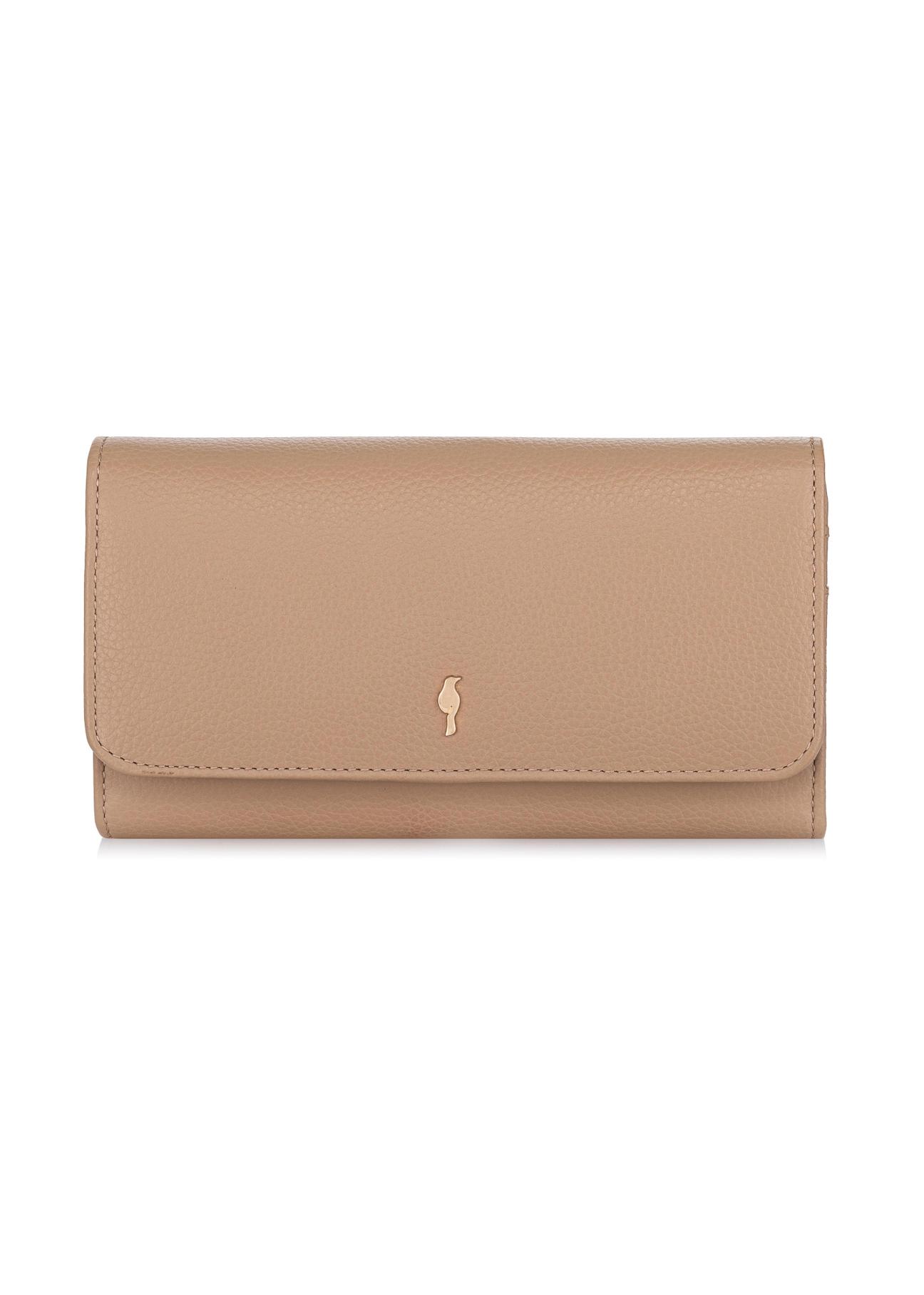 Large beige leather women's wallet PORES-0831-81(W23)-01