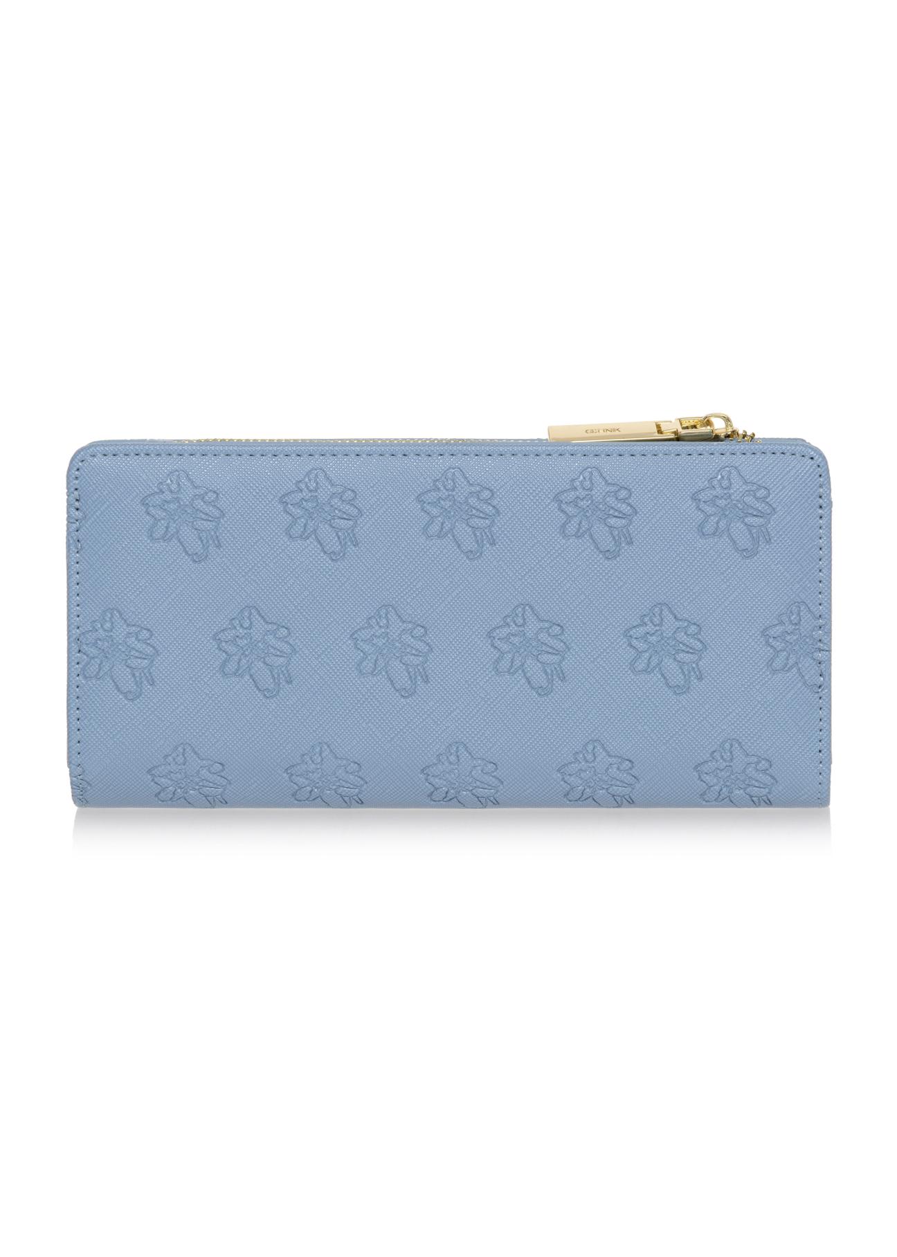 Large blue ladies wallet with embossing POREC-0320-61(W23)-02