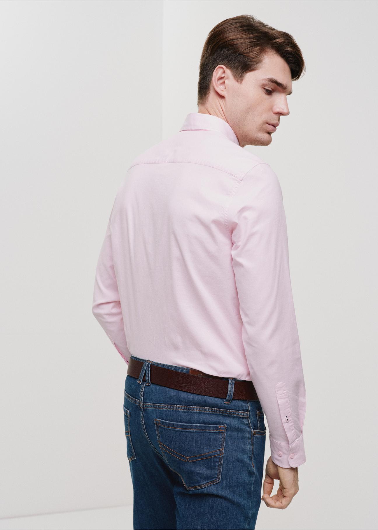 Pink men's shirt KOSMT-0323-34(W24)-02