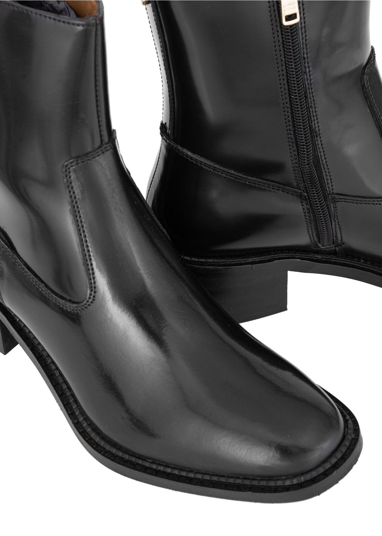 Women's black leather boots BUTYD-1025-99(Z23)-05