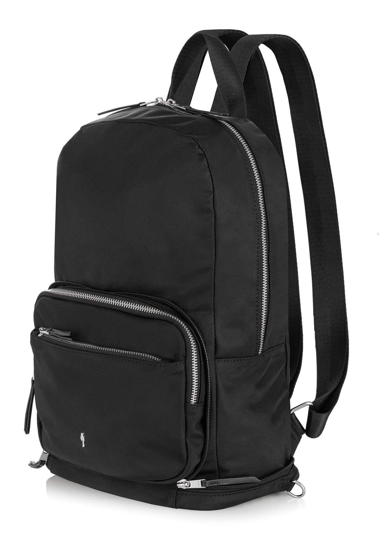 Black folding backpack and bag 2 in 1 women's TOREN-0275-99(W24)-02