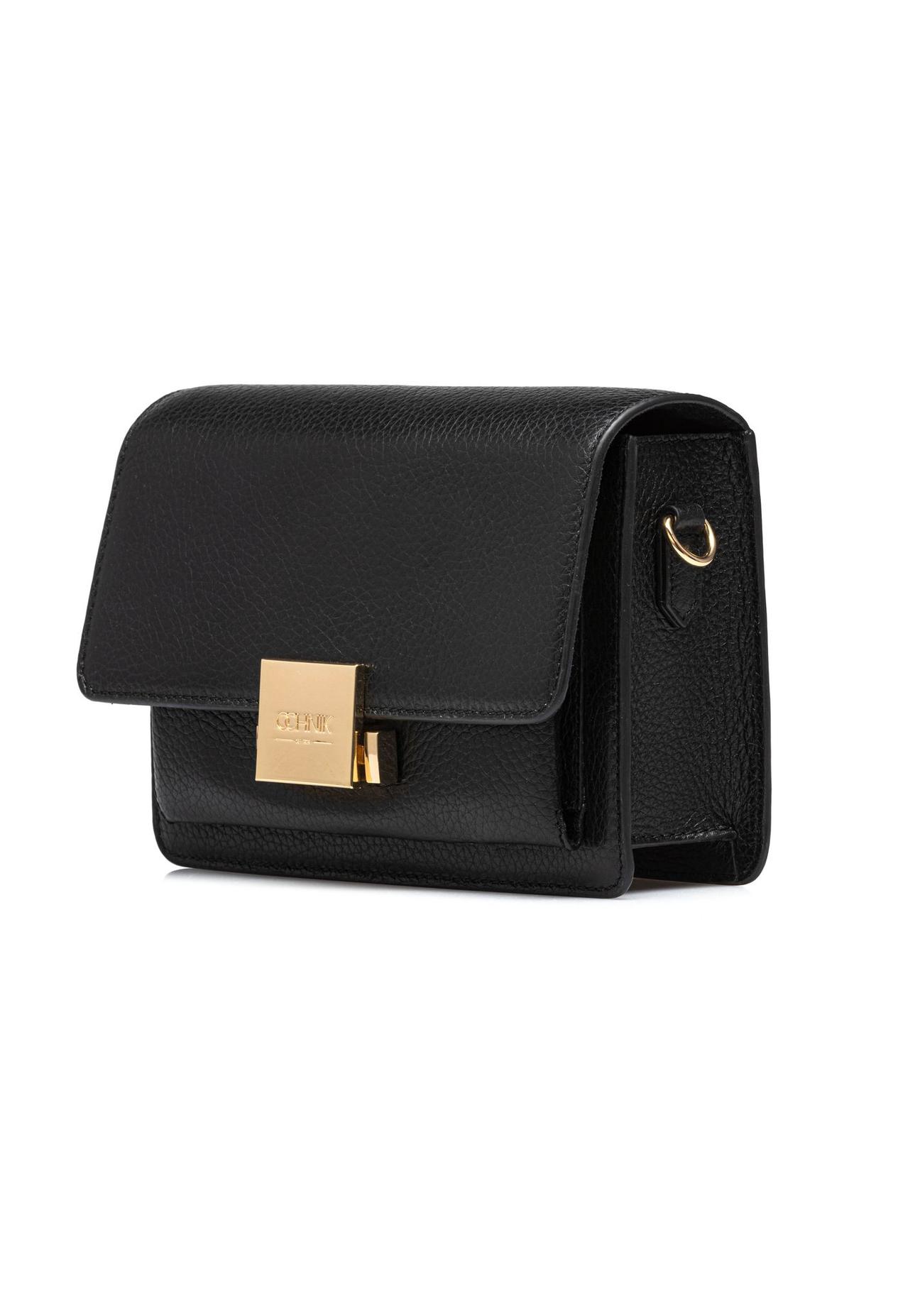 Small black women's leather handbag TORES-0719C-99(W25)-02