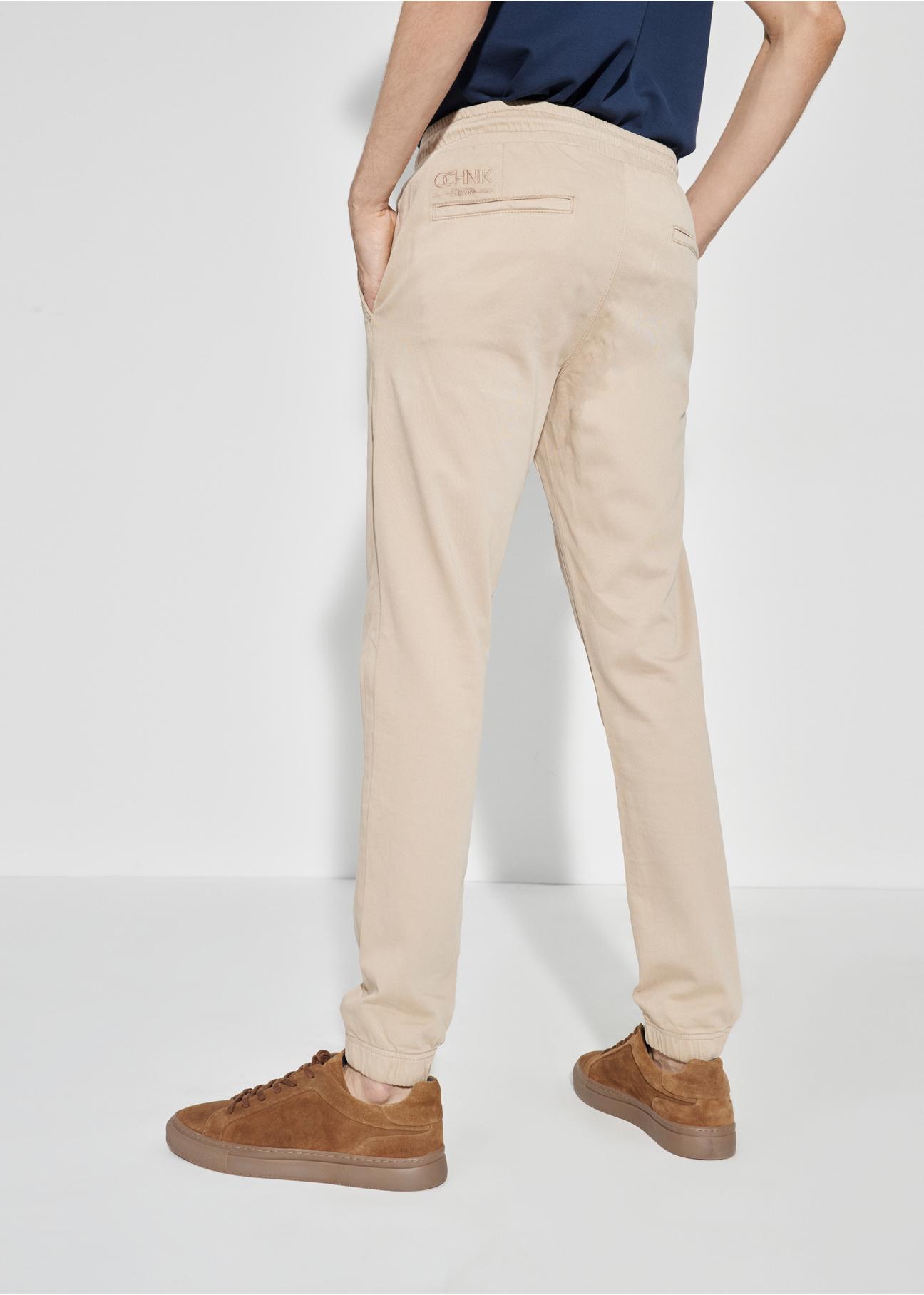 Beige men's joggers SPOMT-0088-81(W23)-02