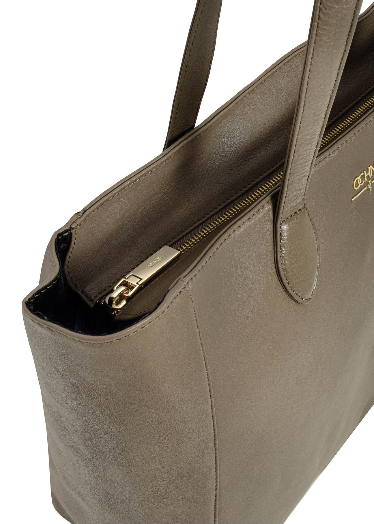 Large beige leather shopper bag TORES-0971-80(Z24)-06