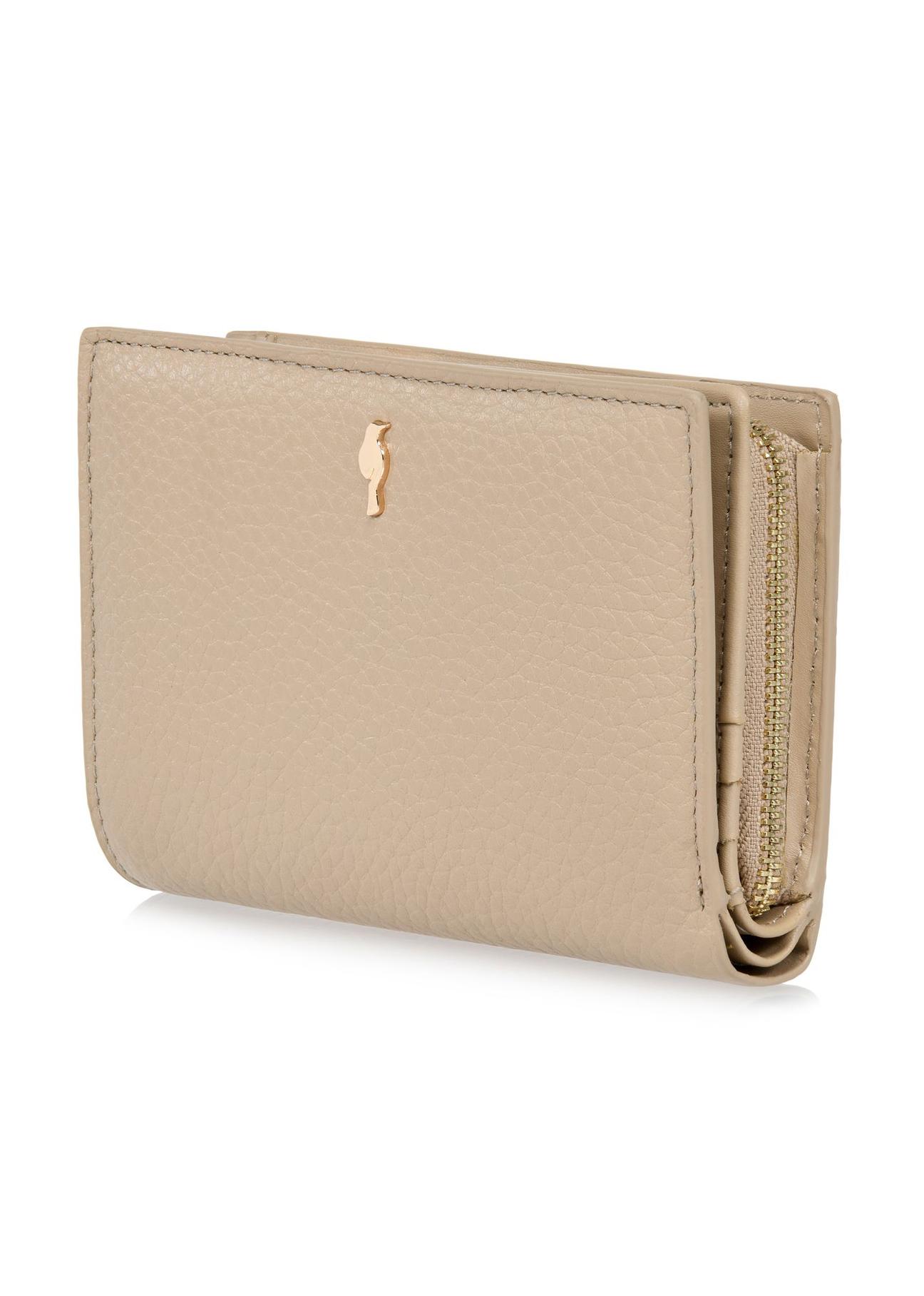 Women's beige leather wallet with RFID protection PORES-0805RFID-82(W24)-03