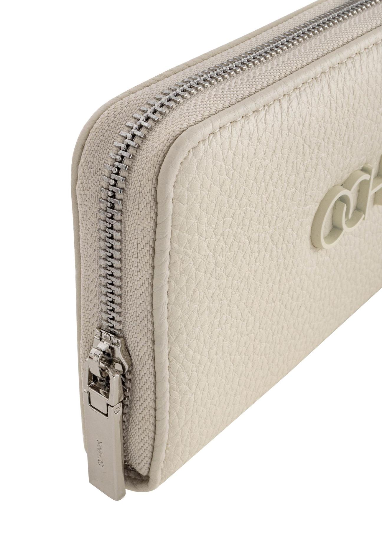 Large cream ladies wallet with logo POREC-0377-12(W24)-06