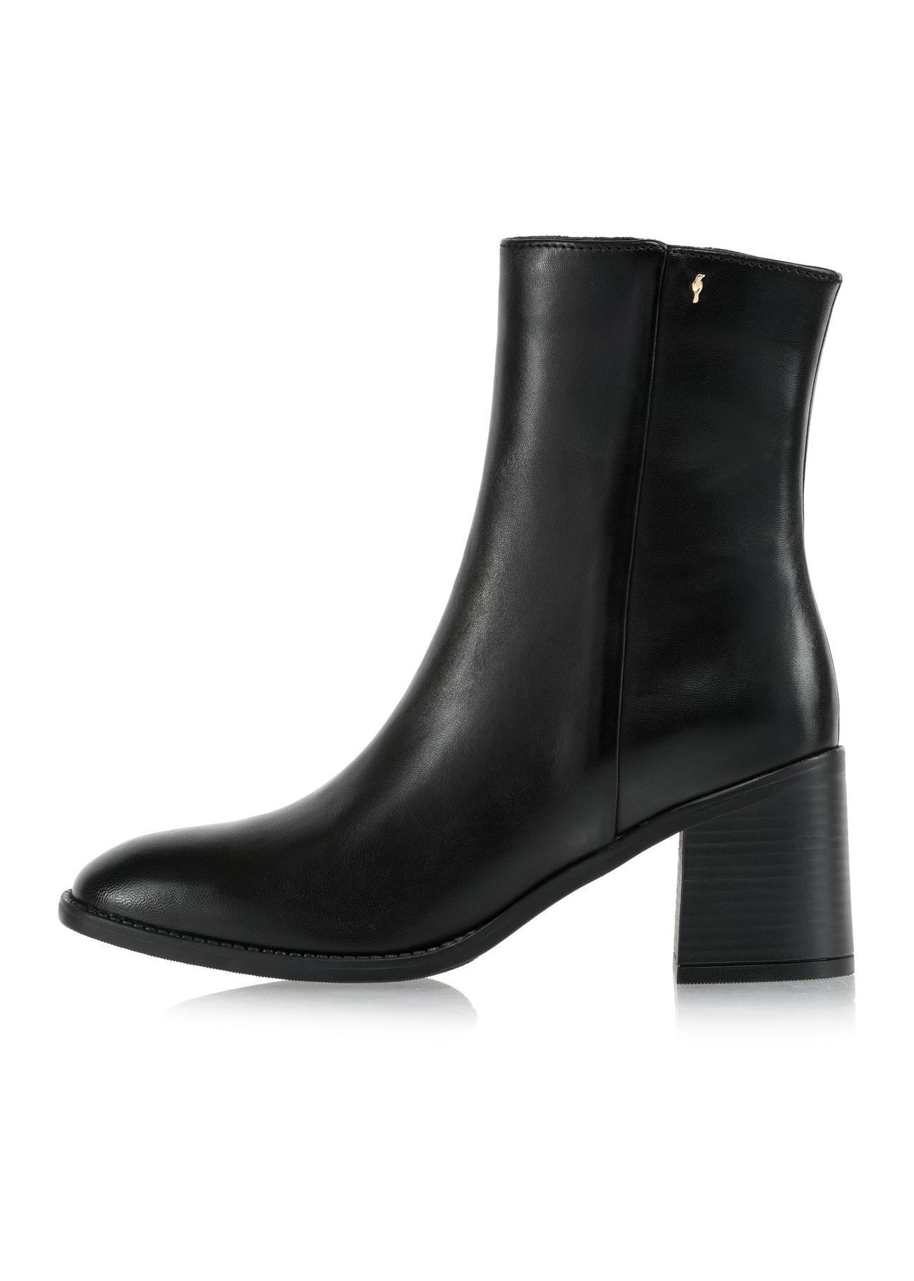 Black leather high-heeled ankle boots BUTYD-1101-99(Z24)-03