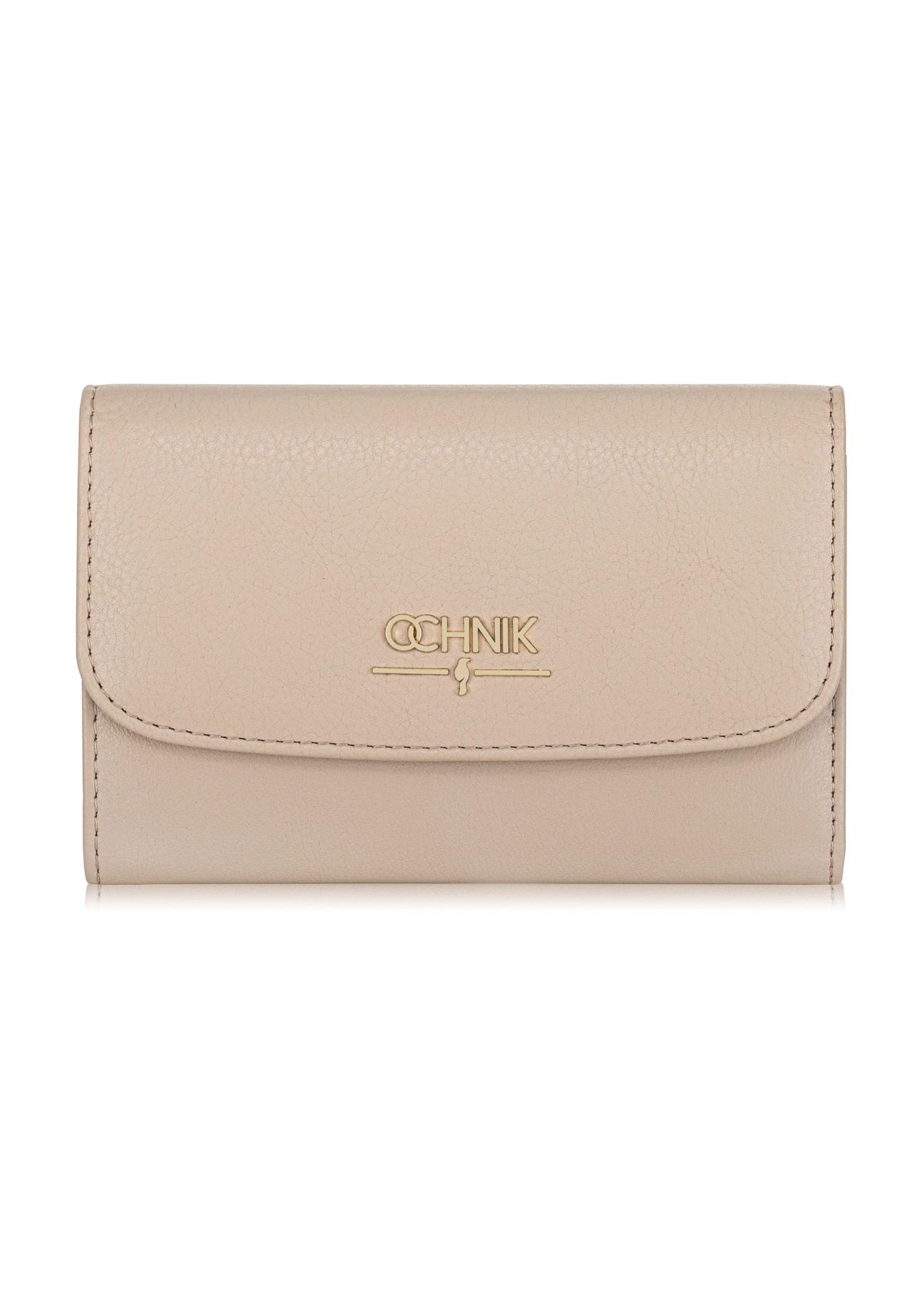 Women's cream leather wallet PORES-0848A-81(W23)-01