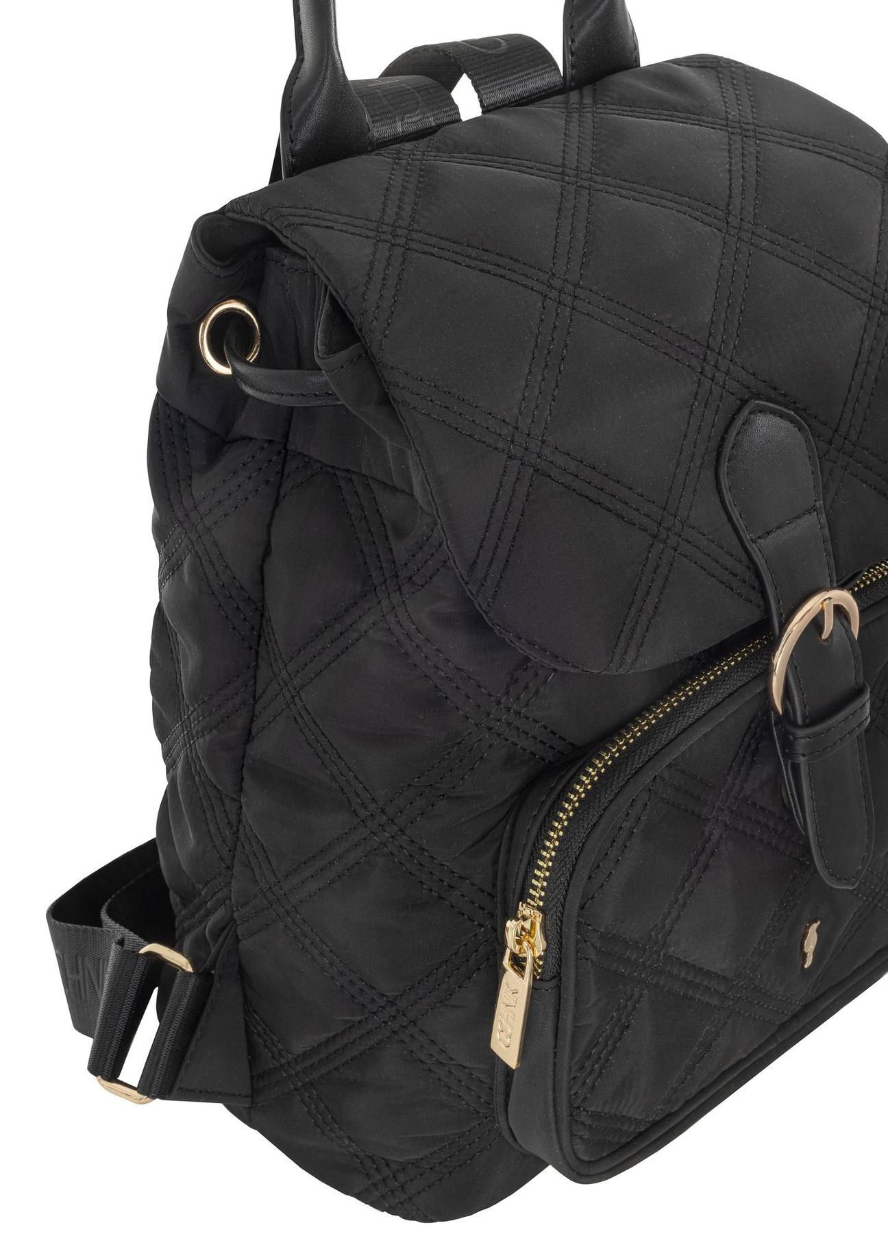 Black medium quilted women's backpack TOREN-0296-99(Z24) pic. 8