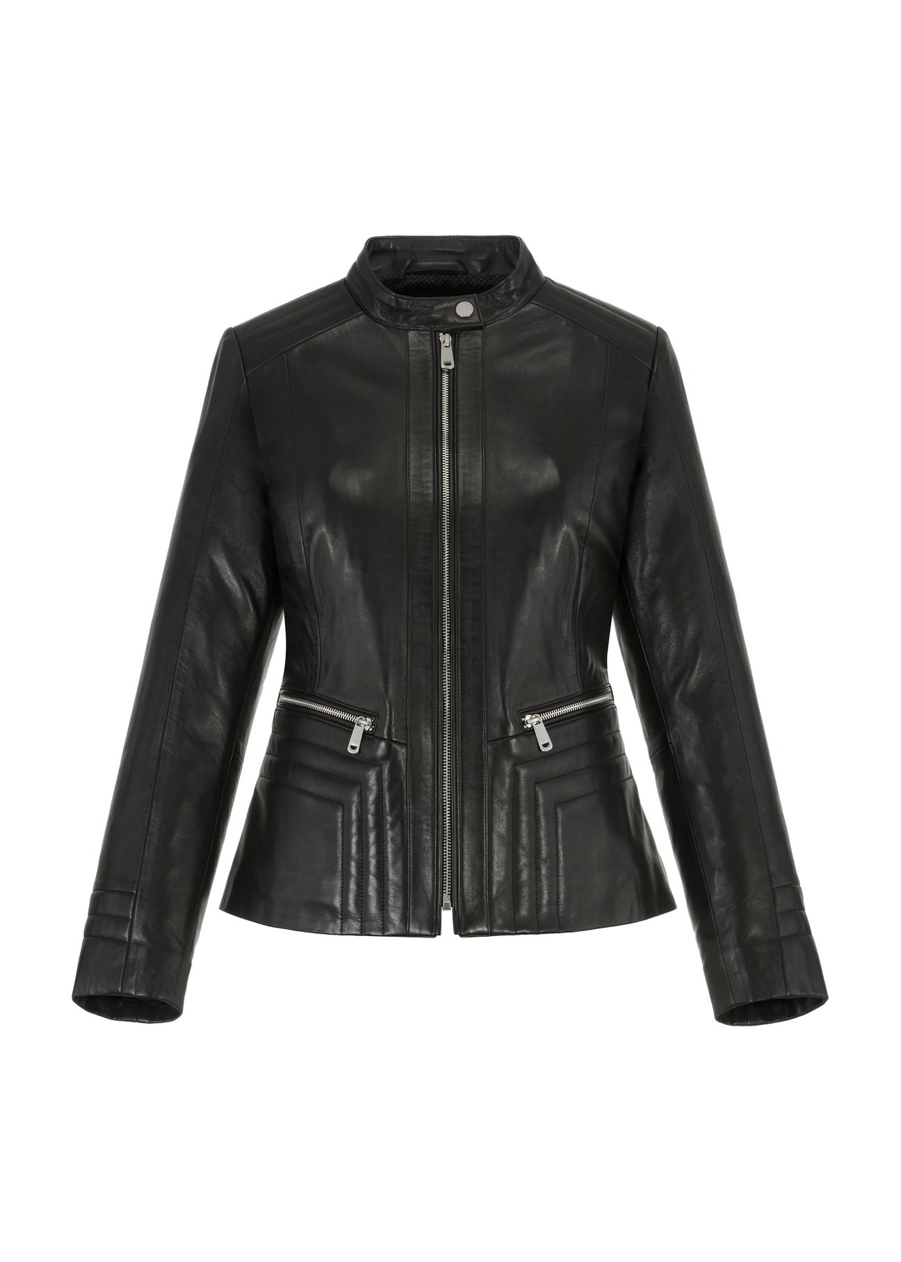 Women's waisted leather jacket KURDS-0400-1273(W23)-05