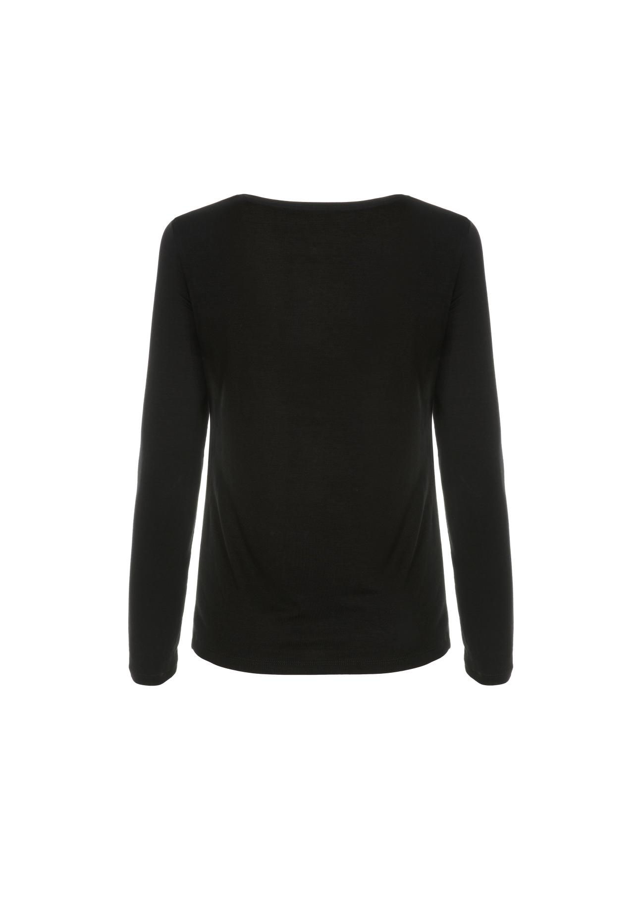 Black women's longsleeve blouse LSLDT-0024-99(W23)-03