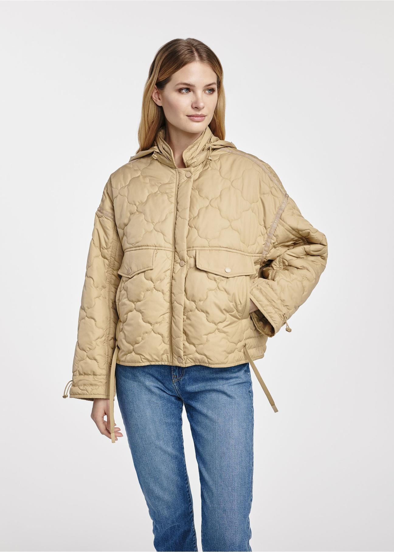 Beige women's transition jacket KURDT-0554-81(W25)-04