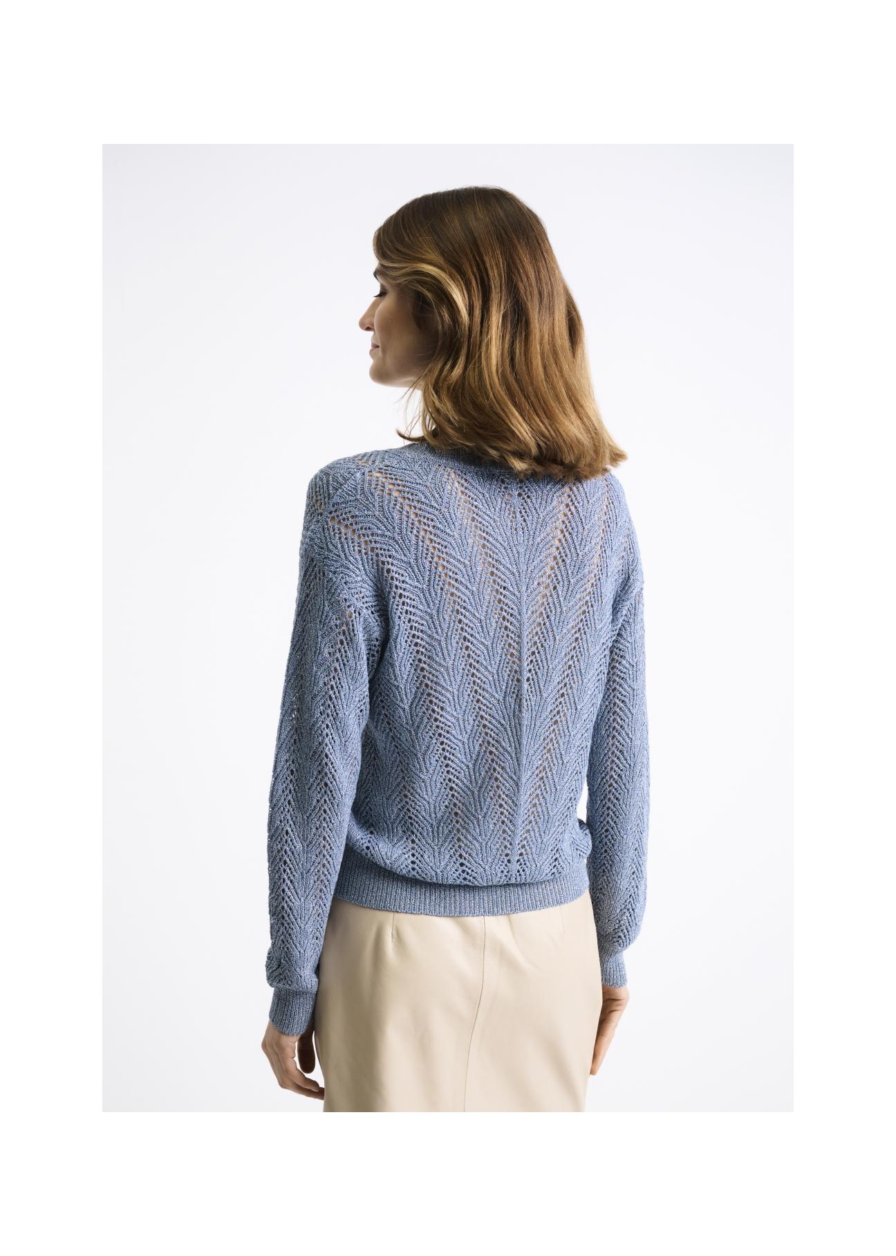 Blue openwork women's sweater SWEDT-0159-61(W22)-06