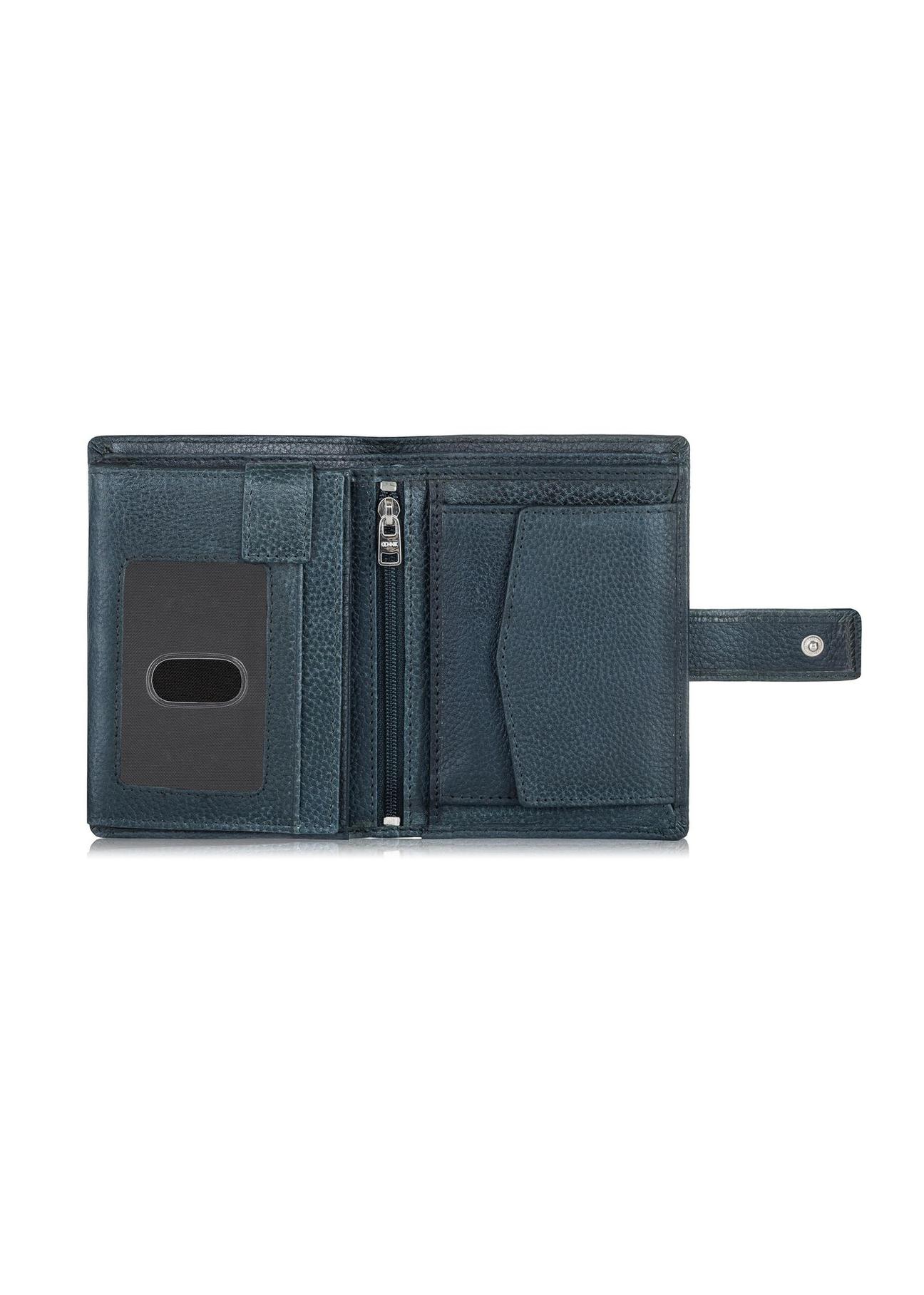 Men's navy blue leather wallet PORMS-0519-69(W23)-04