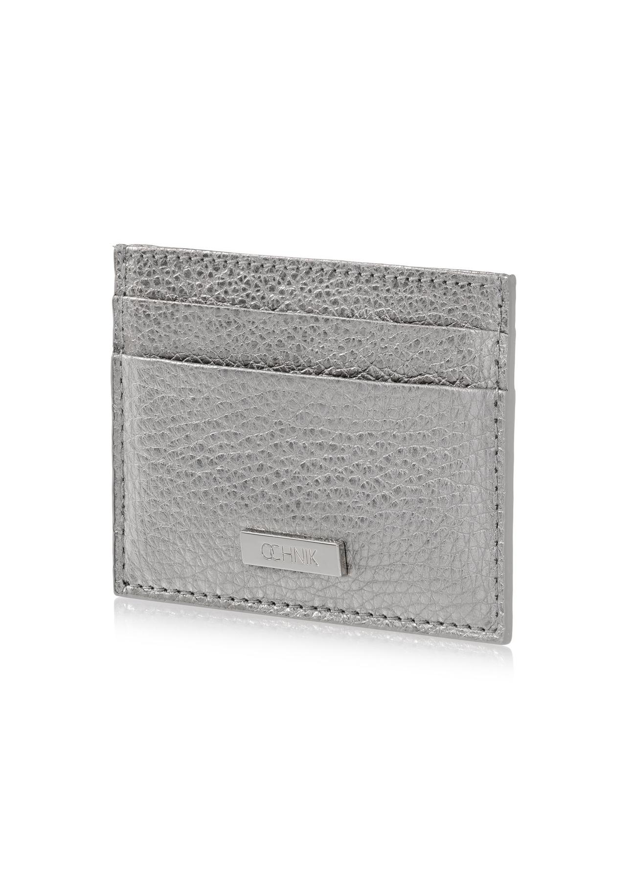 Silver leather card case PORES-0835-92(W23)-03