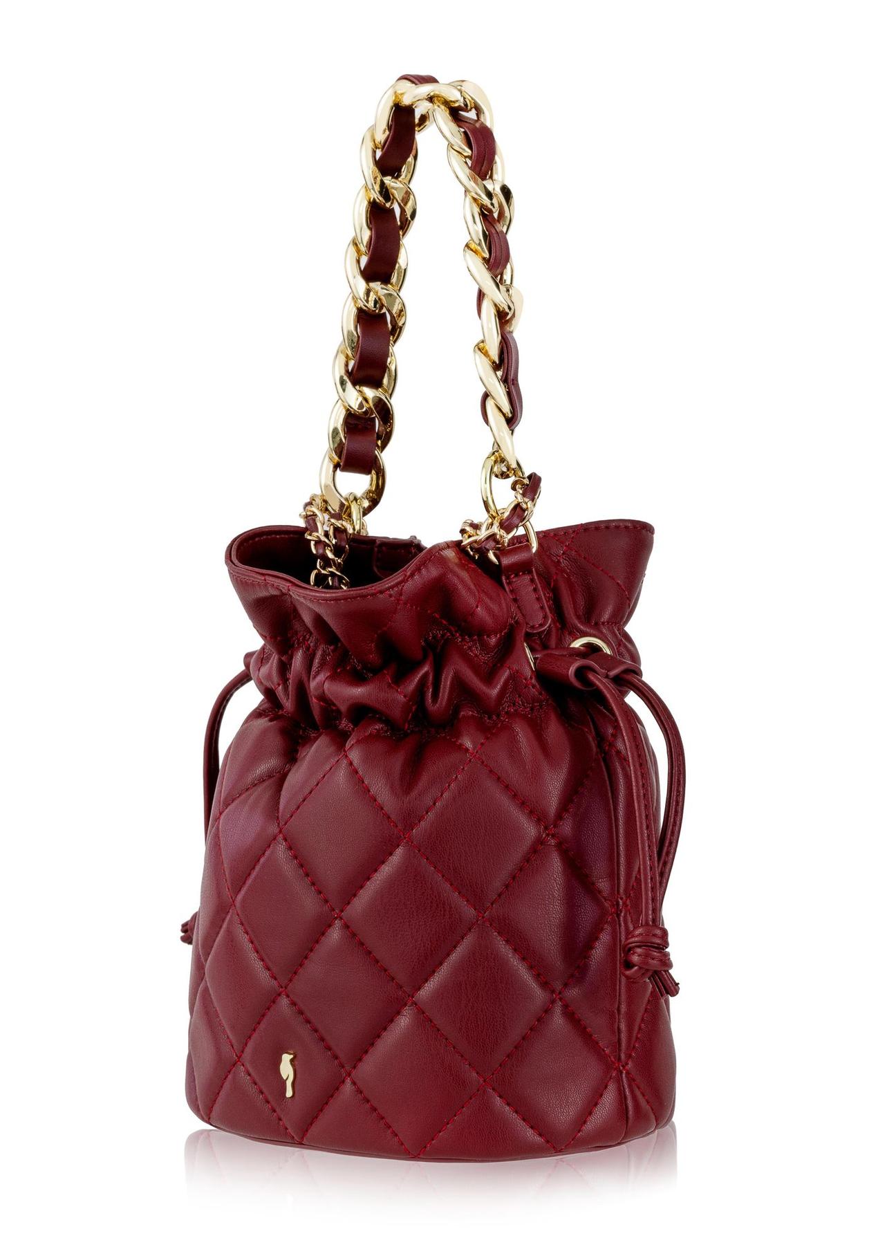 Maroon quilted women's bag TOREC-0868-49(Z23)-02