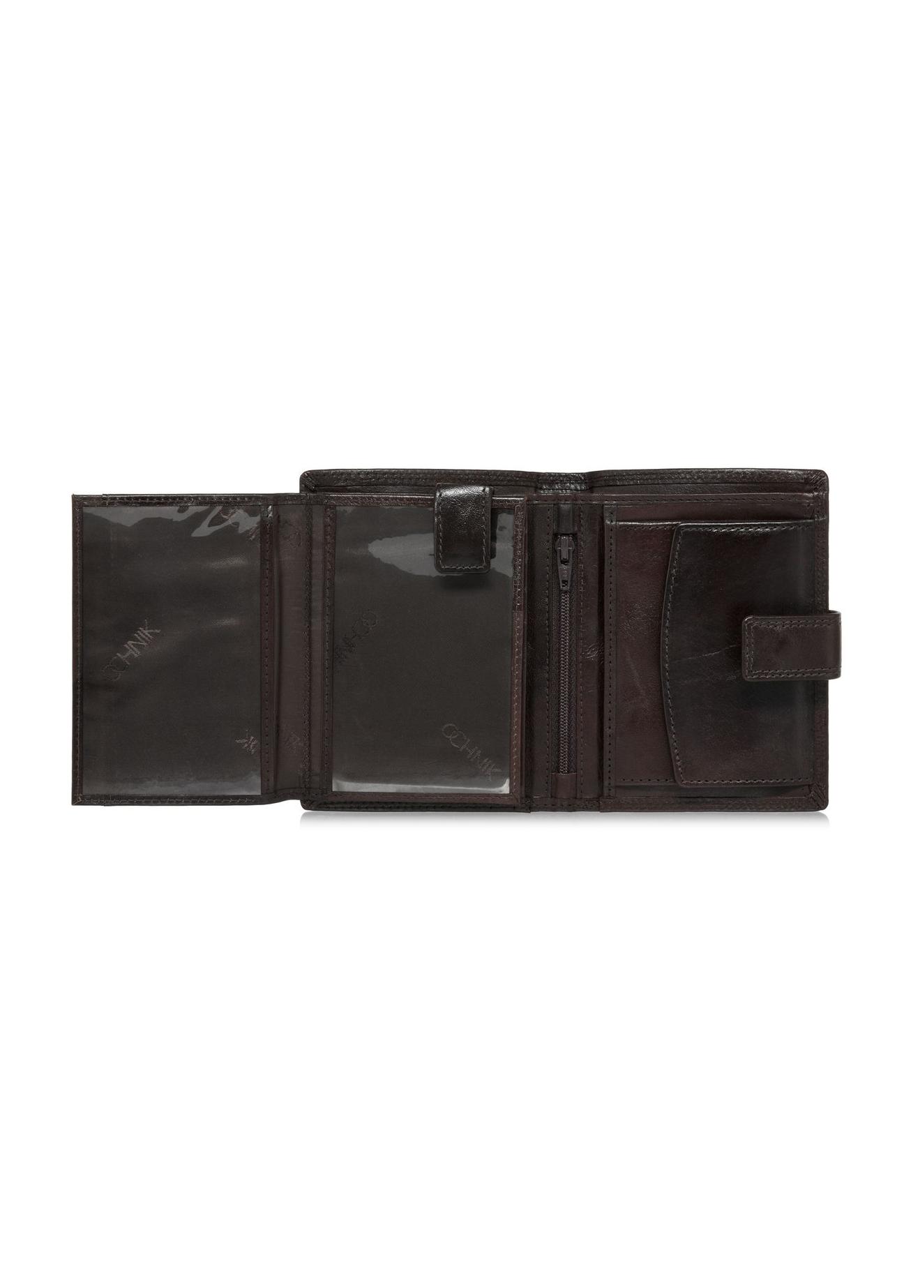 Leather clasp brown men's wallet PORMS-0605-89(W24)-05