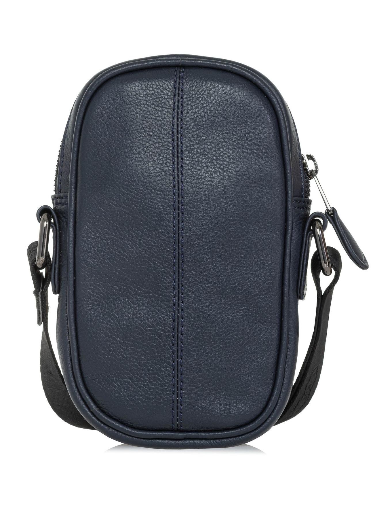 Leather navy blue men's shoulder bag TORMS-0409D-69(W25)-04