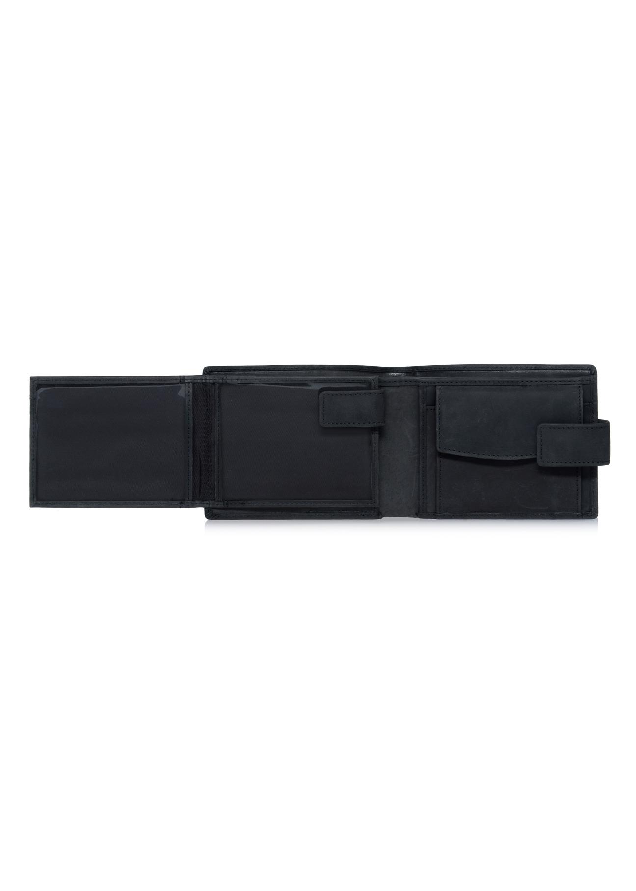 Small black leather men's wallet PORMS-0546-99(W23)-05