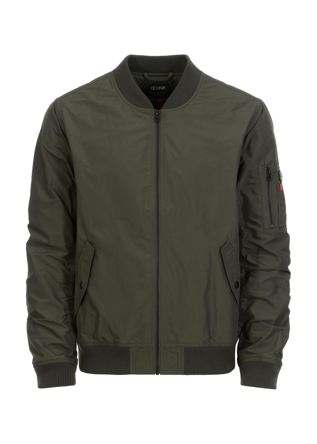 Olive colored men's bomber jacket KURMT-0305-57(W24)-03