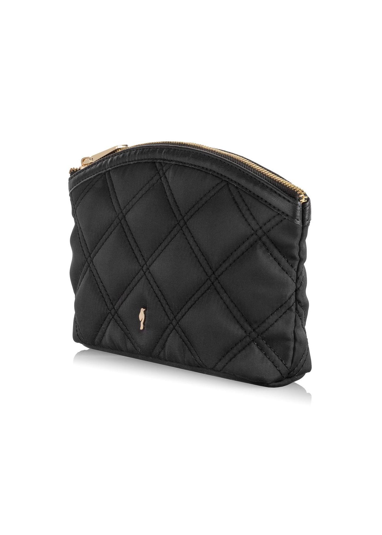 Black quilted women's cosmetic bag TOREN-0281-99(W24)-02