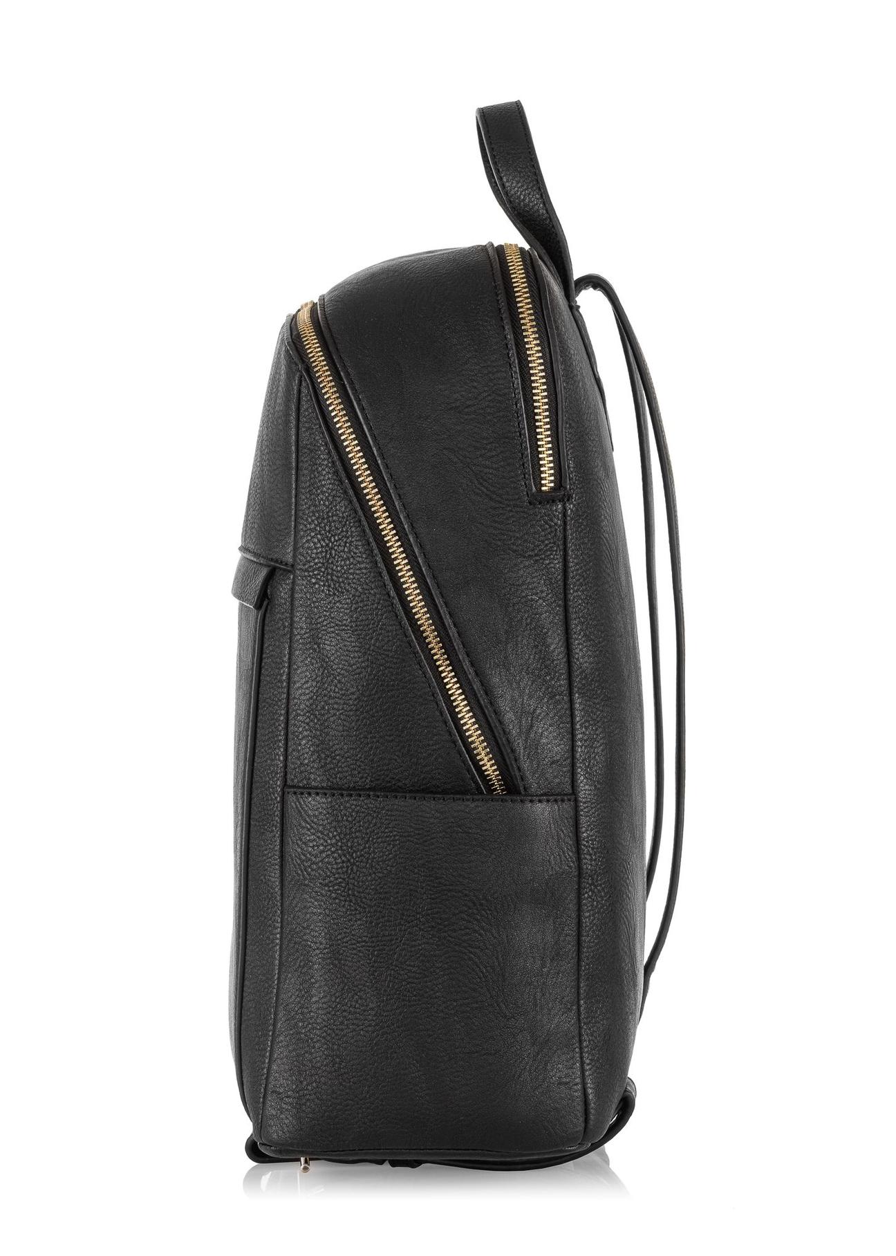 Women's two-compartment black backpack TOREC-0921-99(W24)-03