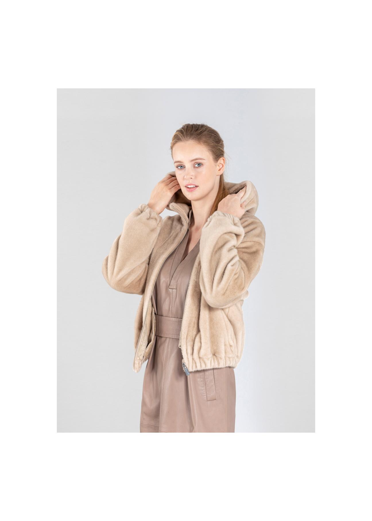 Women's artificial fur coat with hood FUTDT-0042-81(Z20)-02