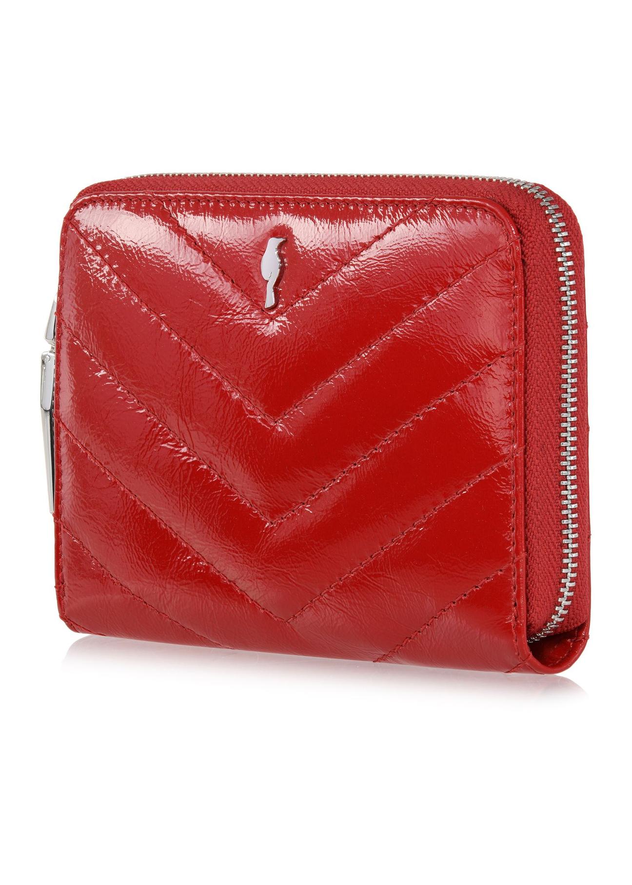 Red leather medium women's wallet PORES-0942-41(Z24)-02