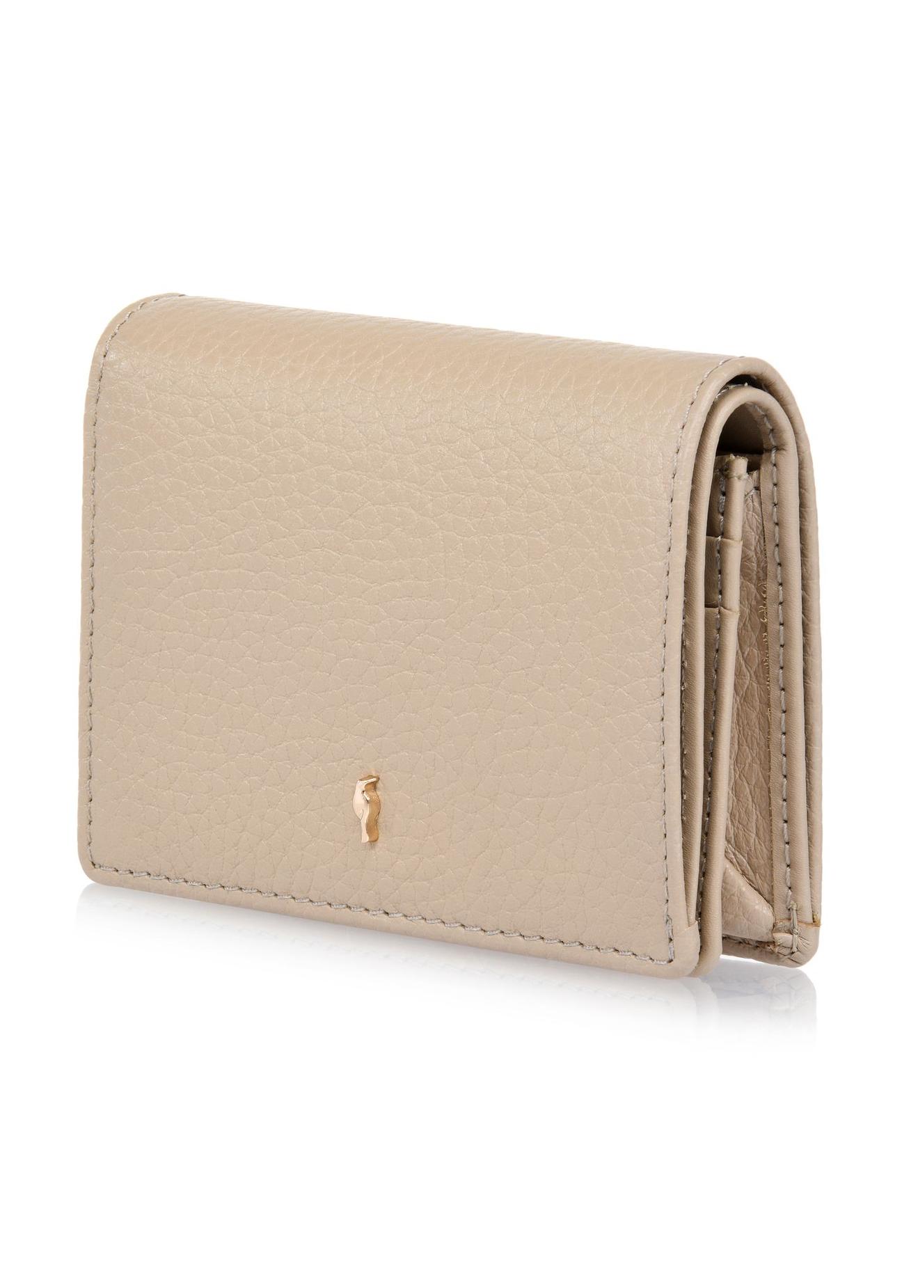 Beige leather women's wallet with RFID protection PORES-0807RFID-82(W24)-03