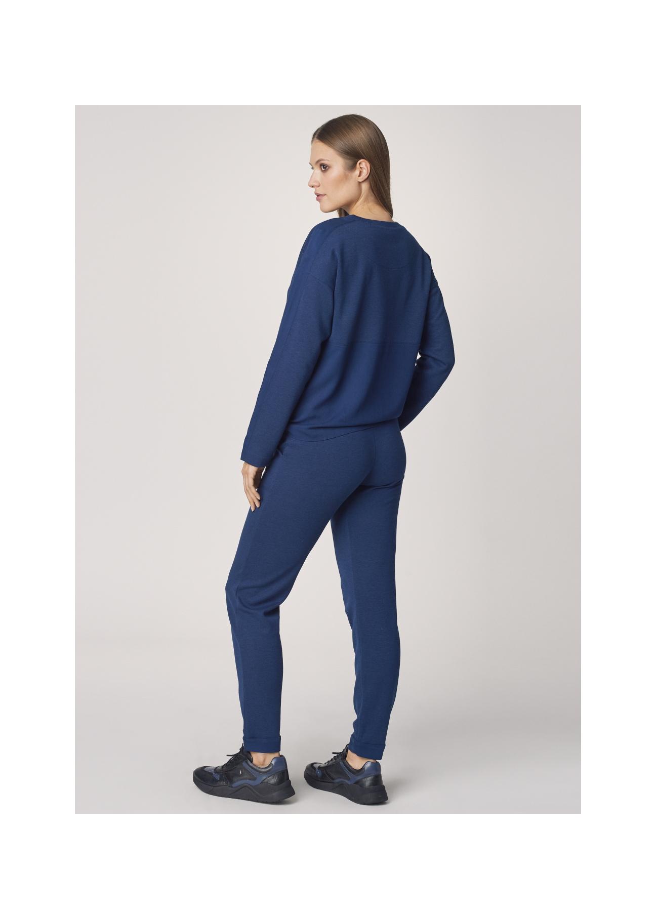 Women's navy blue basic oversize sweatshirt BLZDT-0063-69(Z21)-04