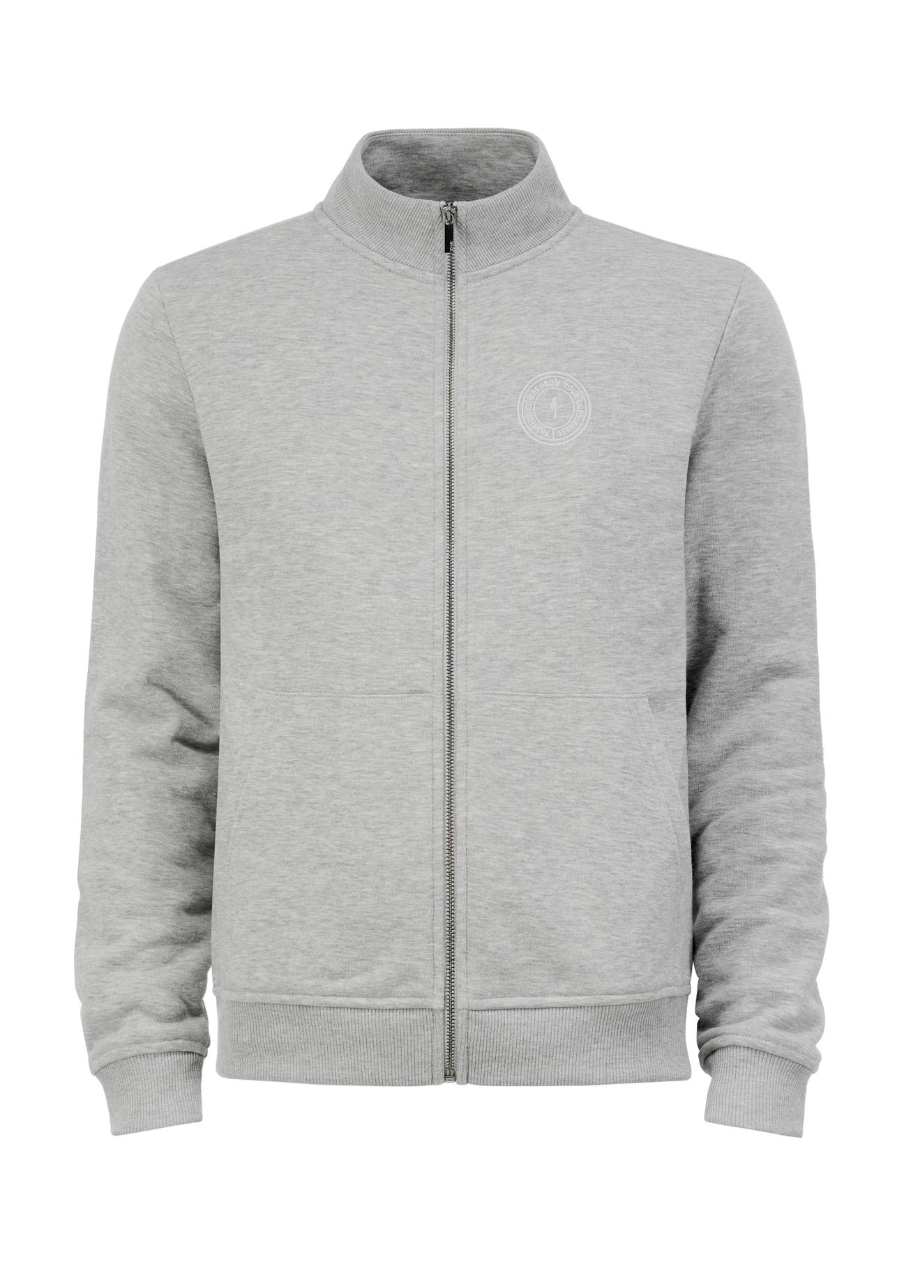 Grey men's zip-up sweatshirt BLZMT-0044-91(W23)-04