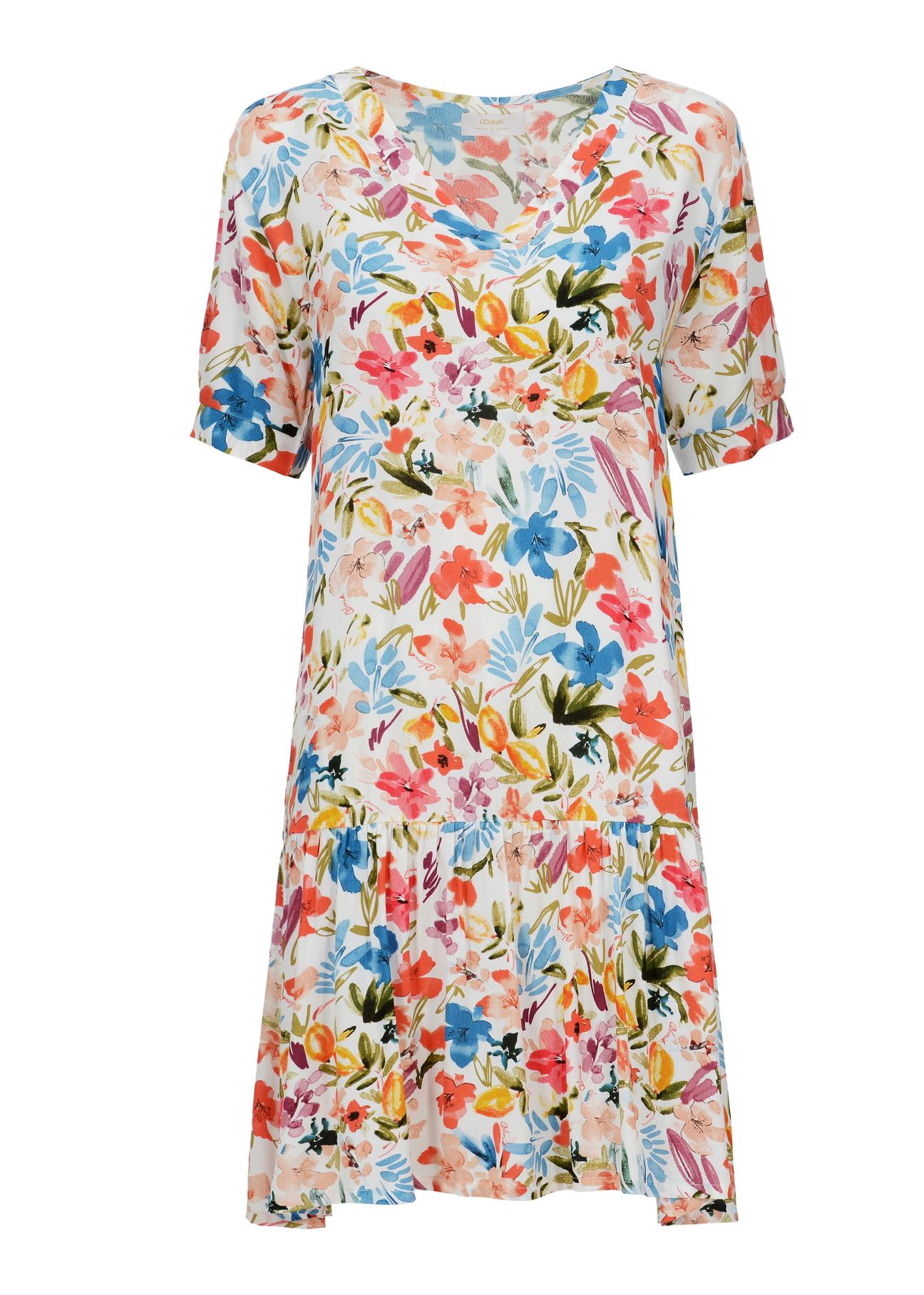 Floral dress with frill SUKDT-0165-16(W23)-05