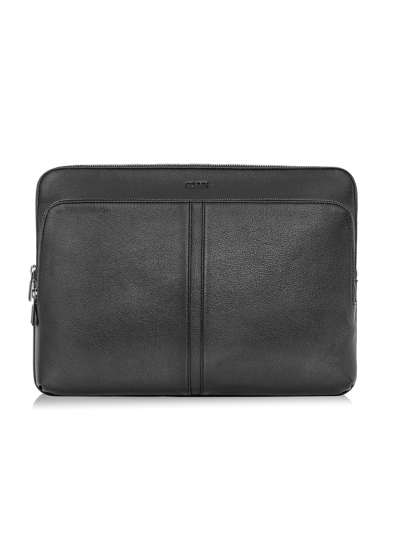 Black leather men's briefcase TORMS-0446-99(W25)-01