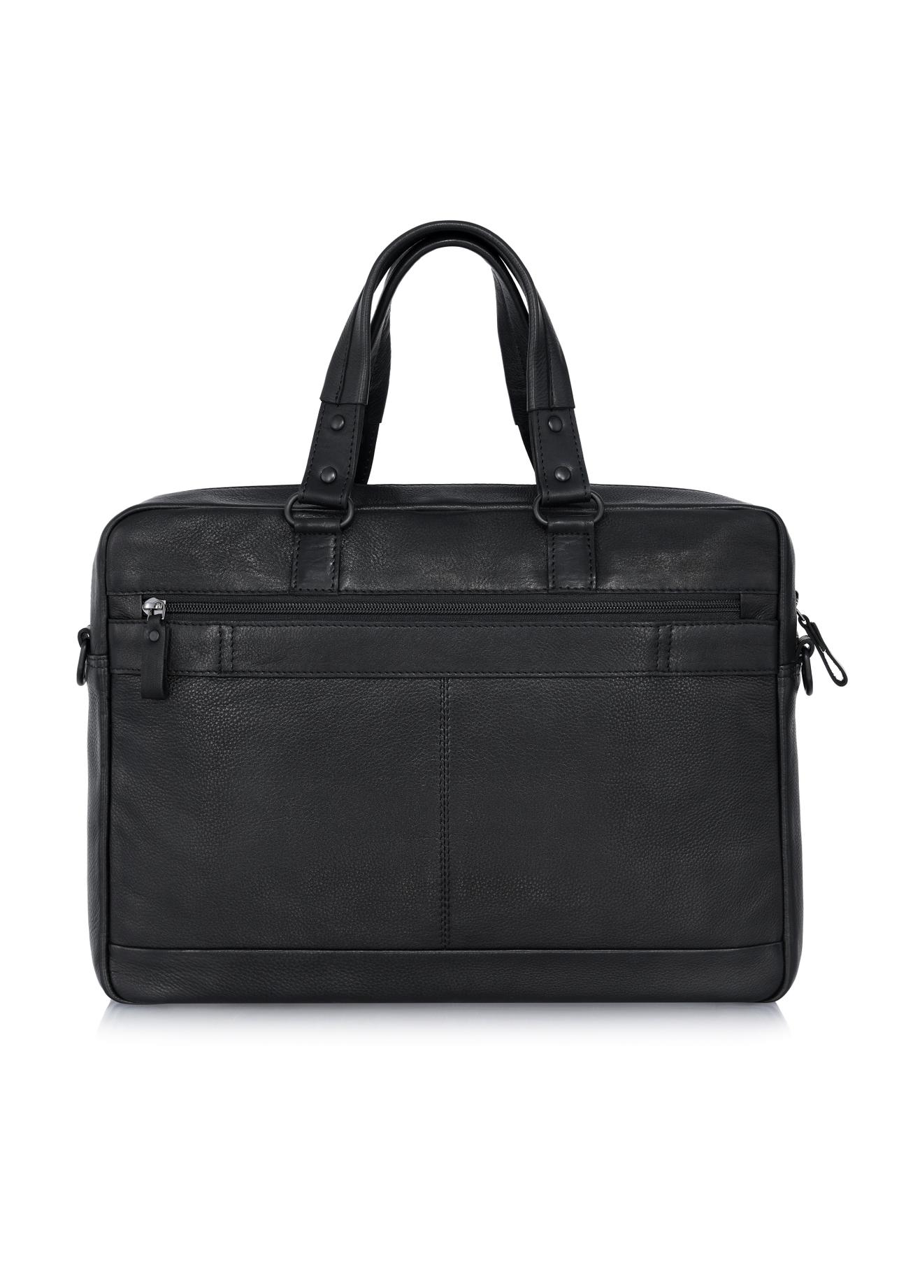 Black leather briefcase for men TORMS-0415-99(W24)-05