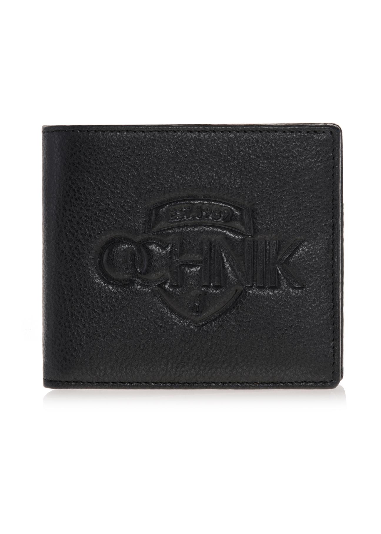 Men's leather wallet with embossing PORMS-0009A-99(W23)-01