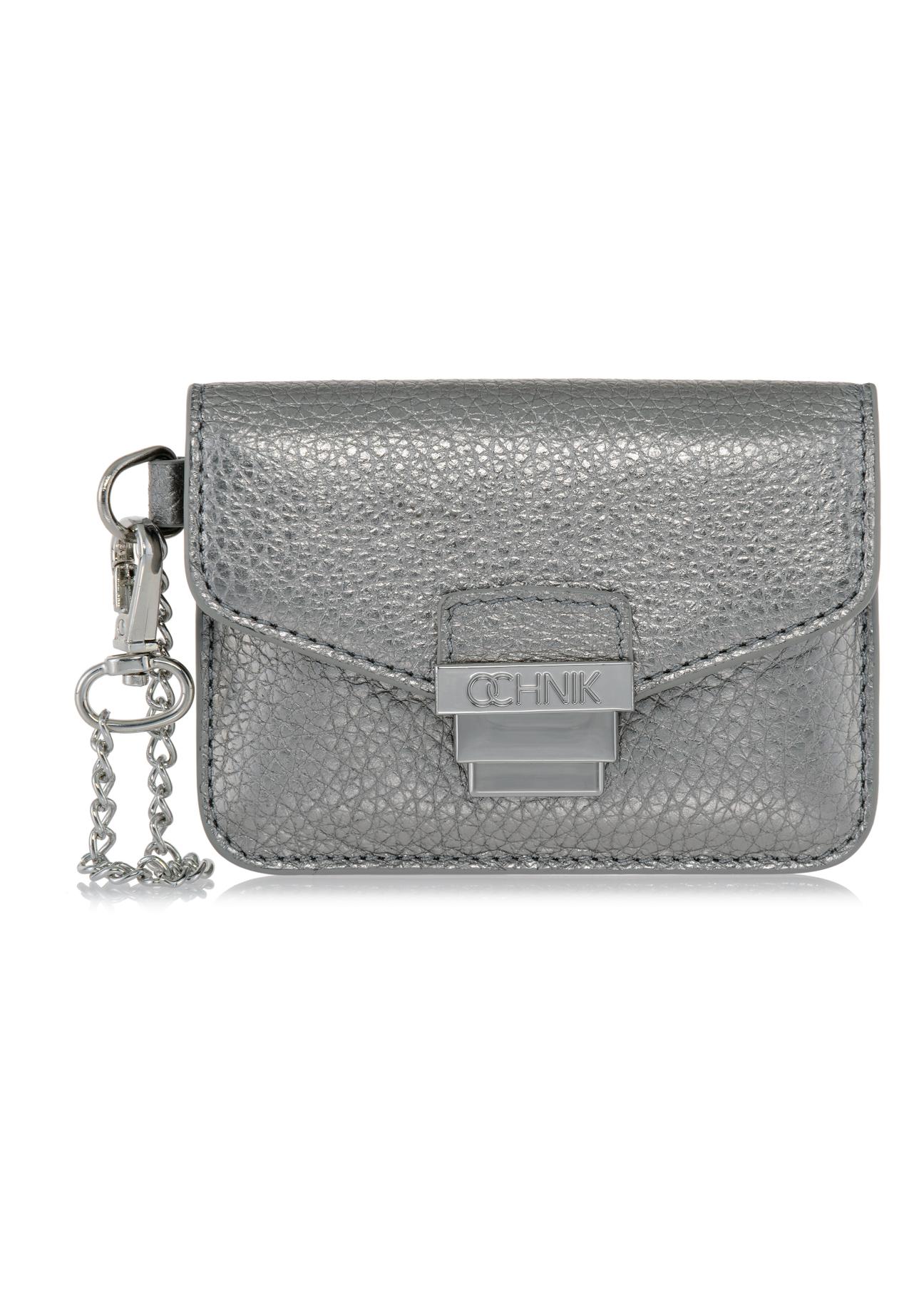 Silver leather card case PORES-0854-92(W23)-01