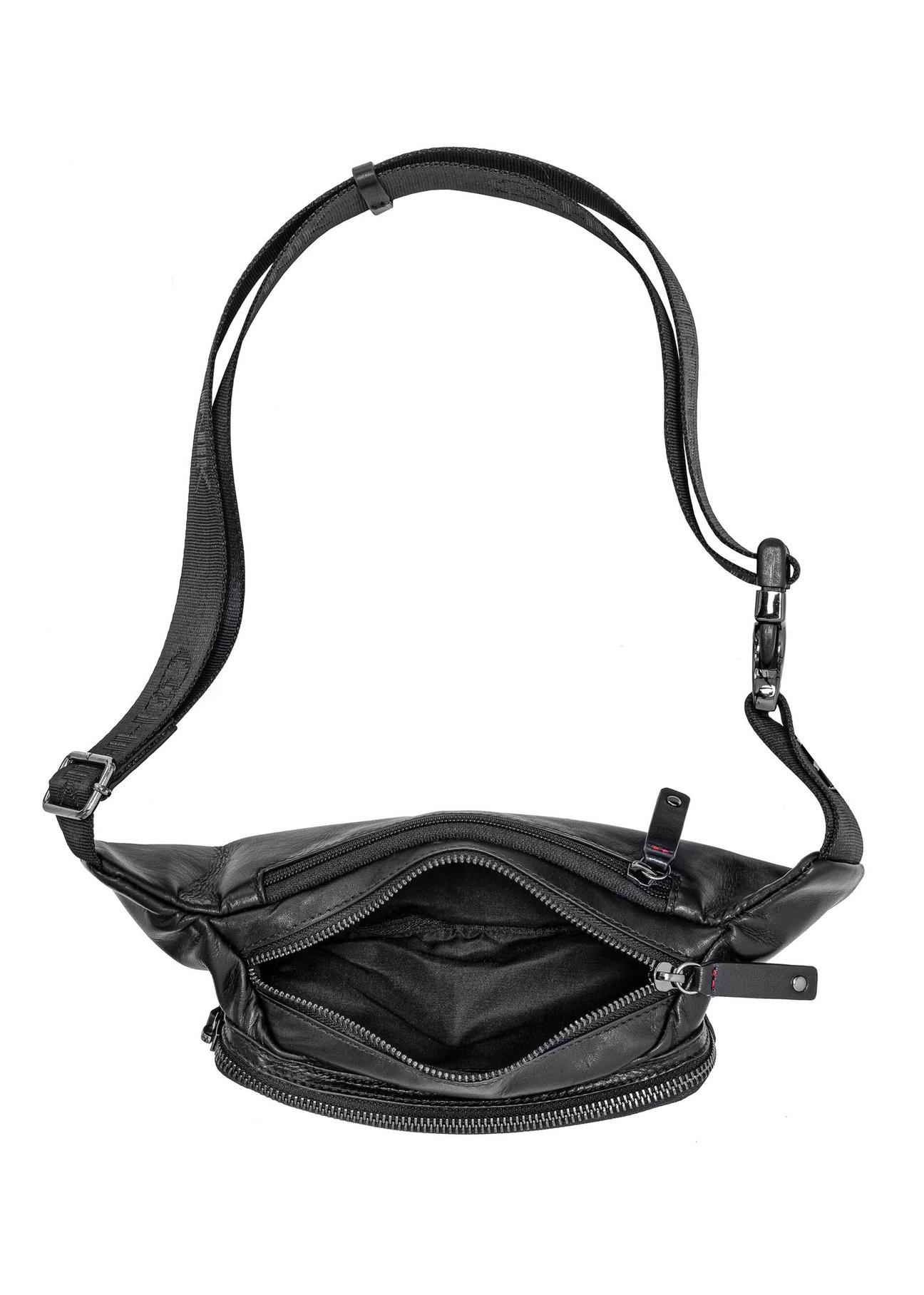 Black leather men's bag TORMS-0441-99(Z24)-06