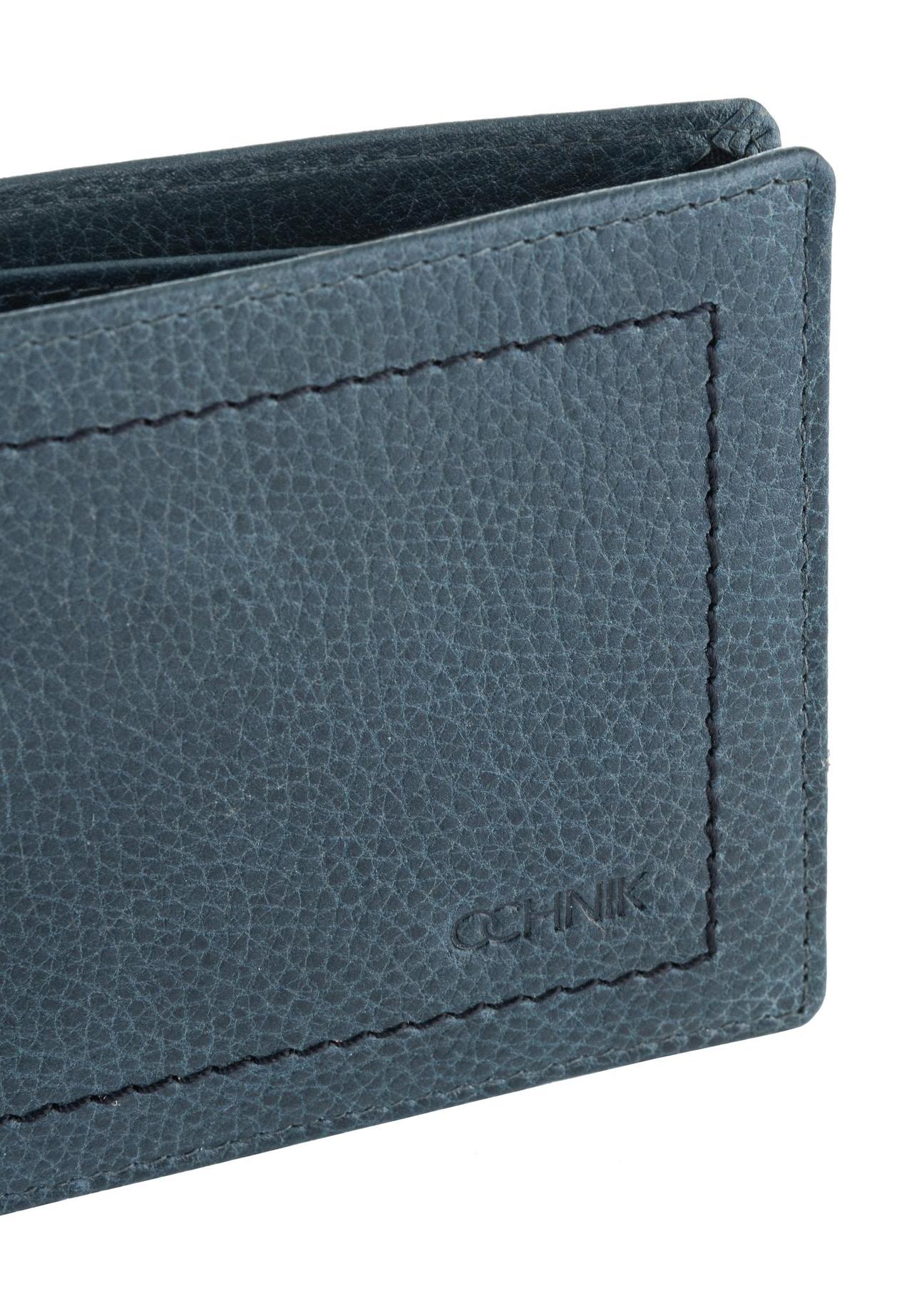 Men's navy blue leather wallet PORMS-0520-69(W23)-05