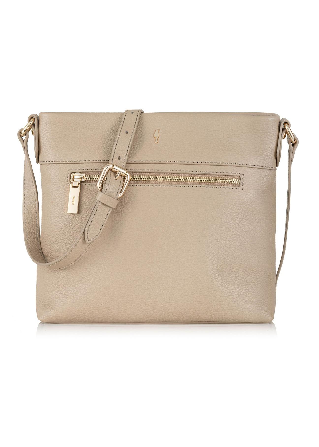 Leather beige women's shoulder bag TORES-0896B-81(Z24)-01