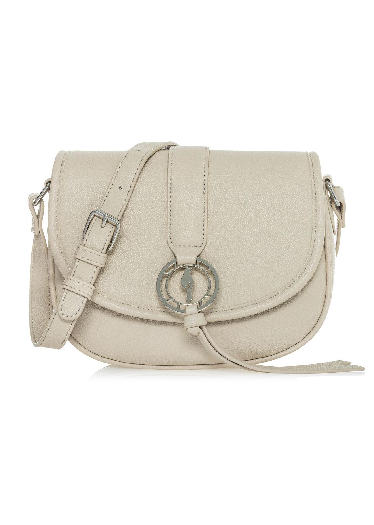 Cream women's handbag made of imitation leather TOREC-0756B-12(W25)-01