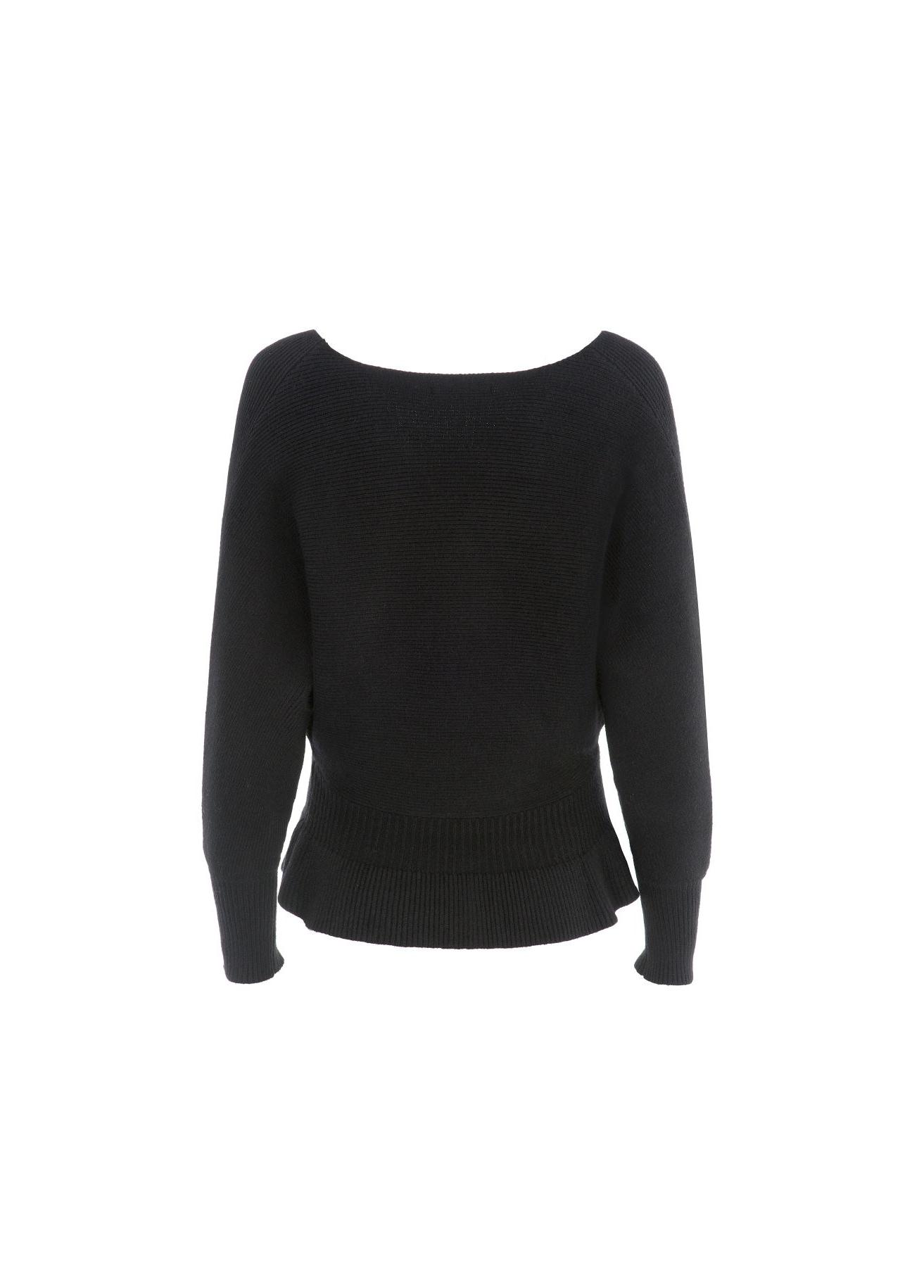 Black women's waist sweater SWEDT-0126-99(Z22)-02