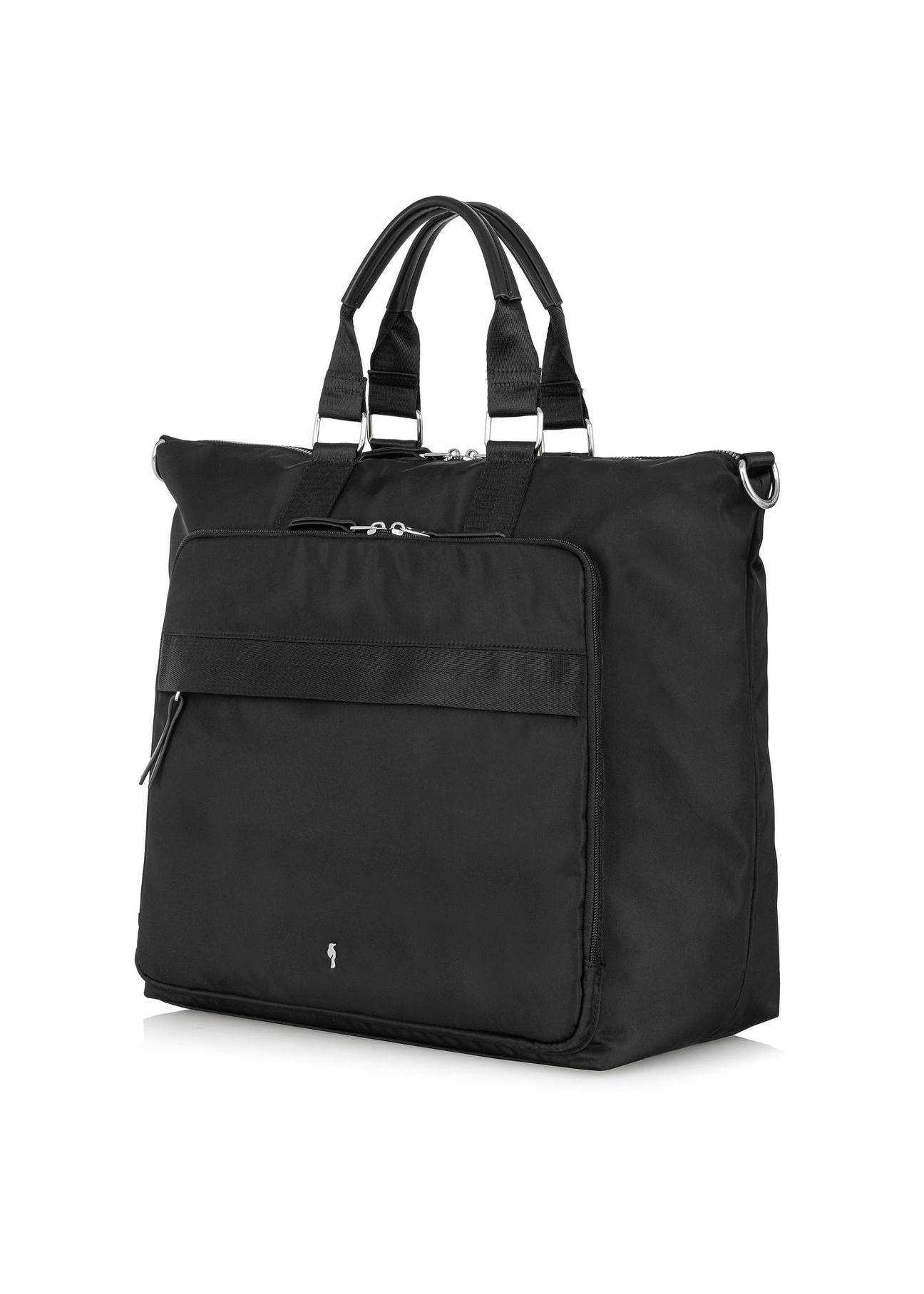 Large black unpadded women's bag TOREN-0274-99(W24)-02