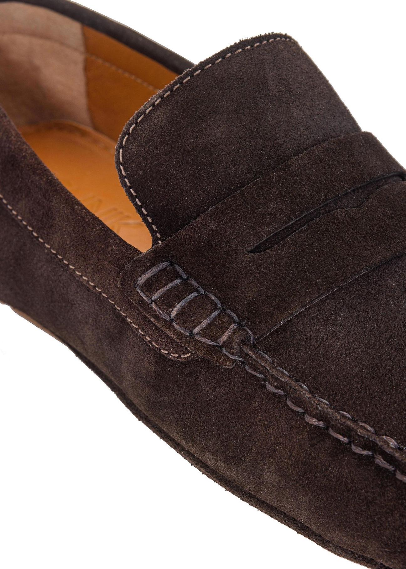 Brown leather men's moccasins BUTYM-0429-90(W24)-06