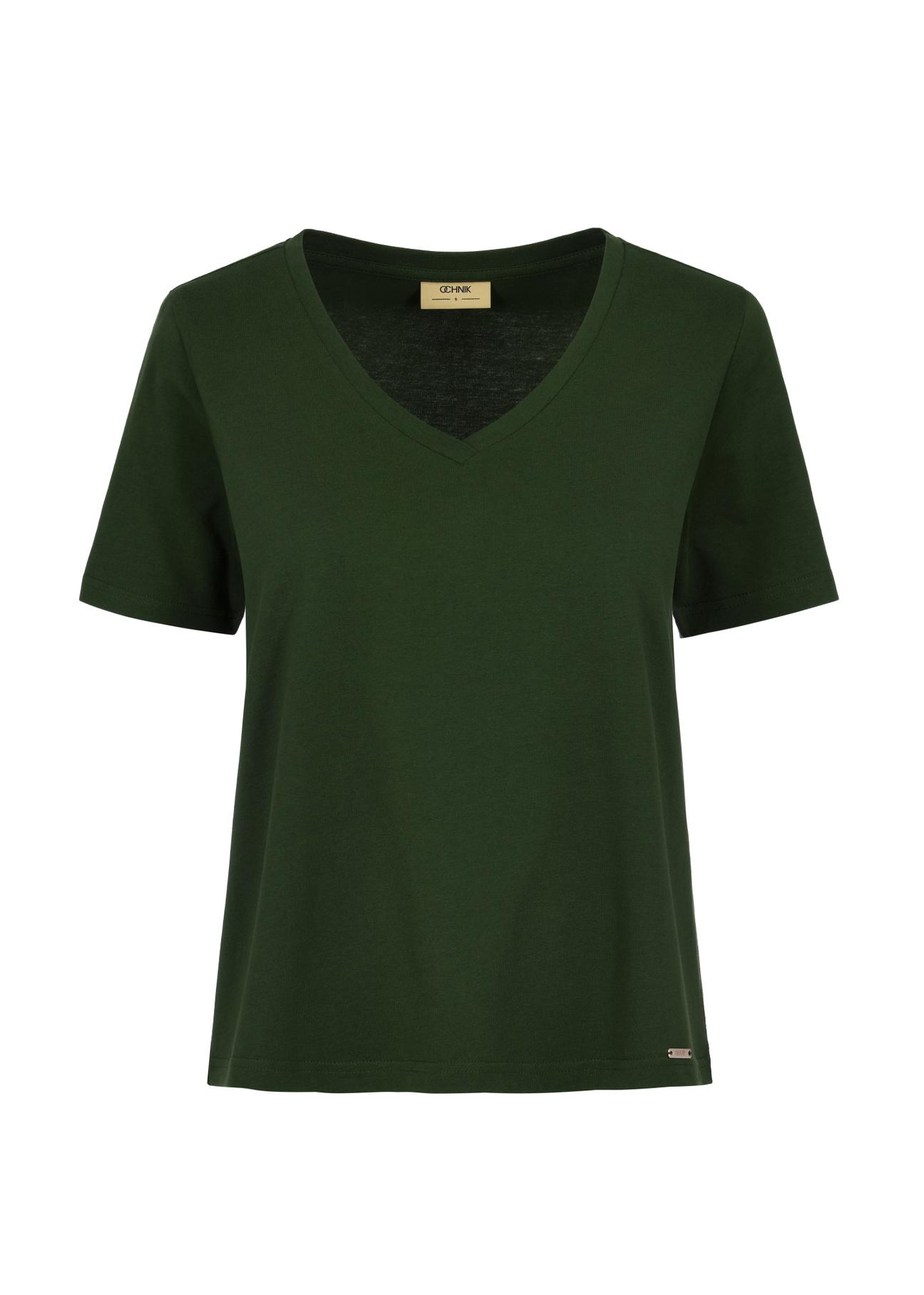 Dark green Women's basic T-shirt TSHDT-0120-55(W24)-04