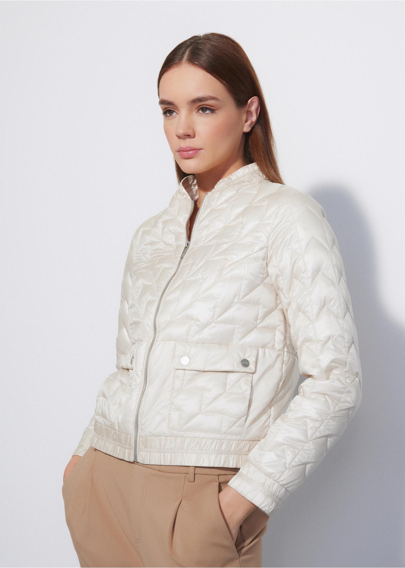 Women's quilted jacket with welt KURDT-0419-80(W23)-02